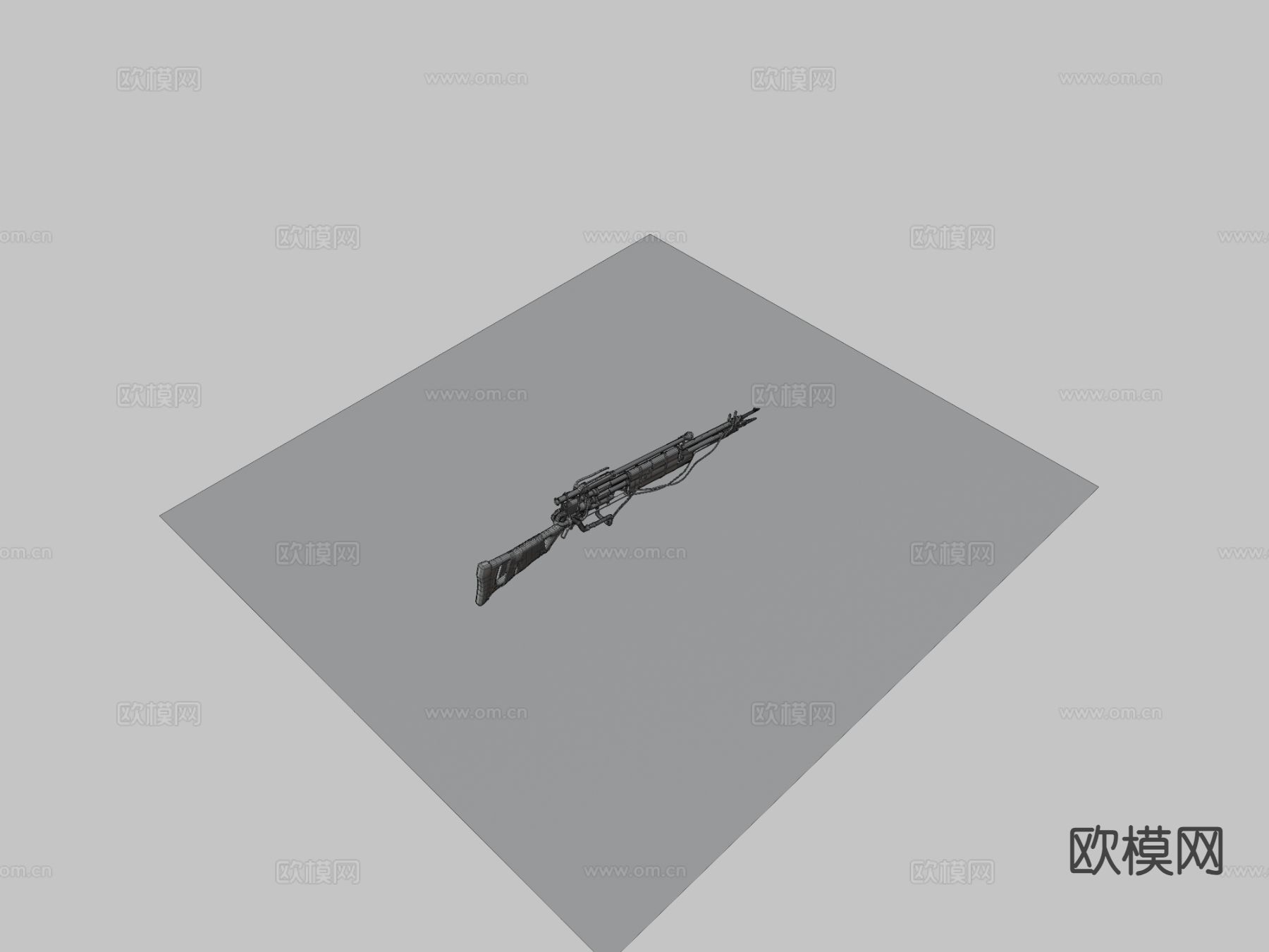 蒸汽朋克鱼叉枪su模型下载（渲染图3）