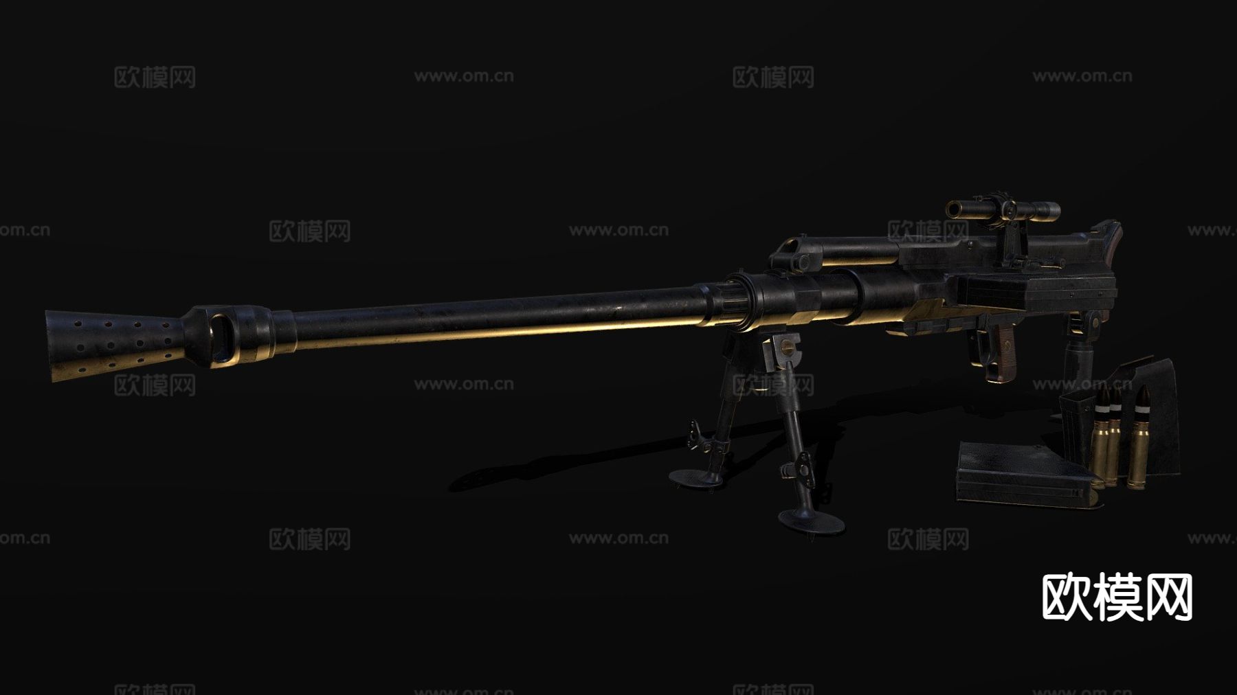 M反坦克步枪 枪支 枪械su模型下载（渲染图2）