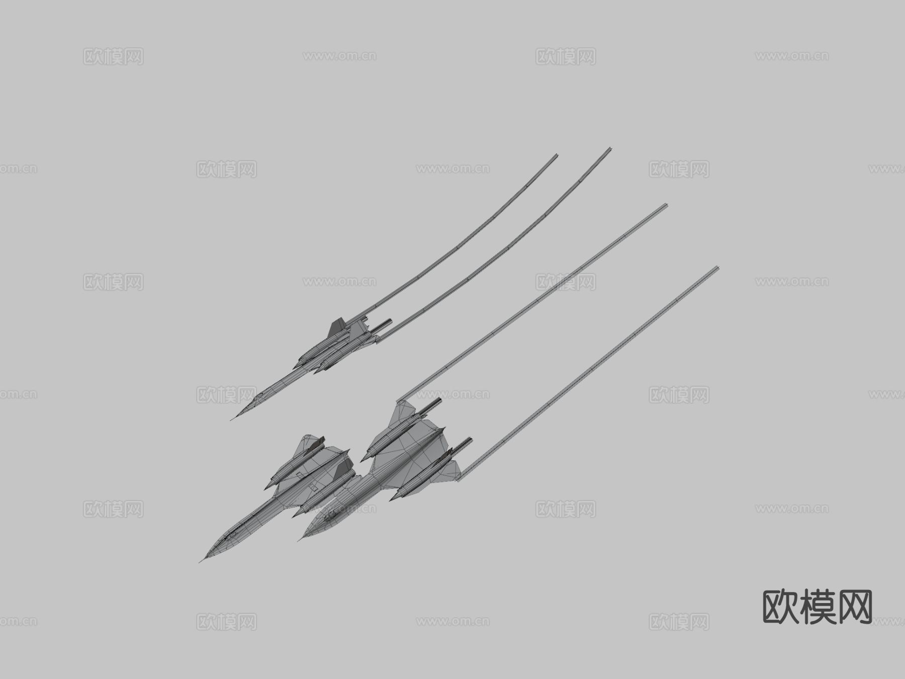 军用喷气机su模型下载（渲染图1）