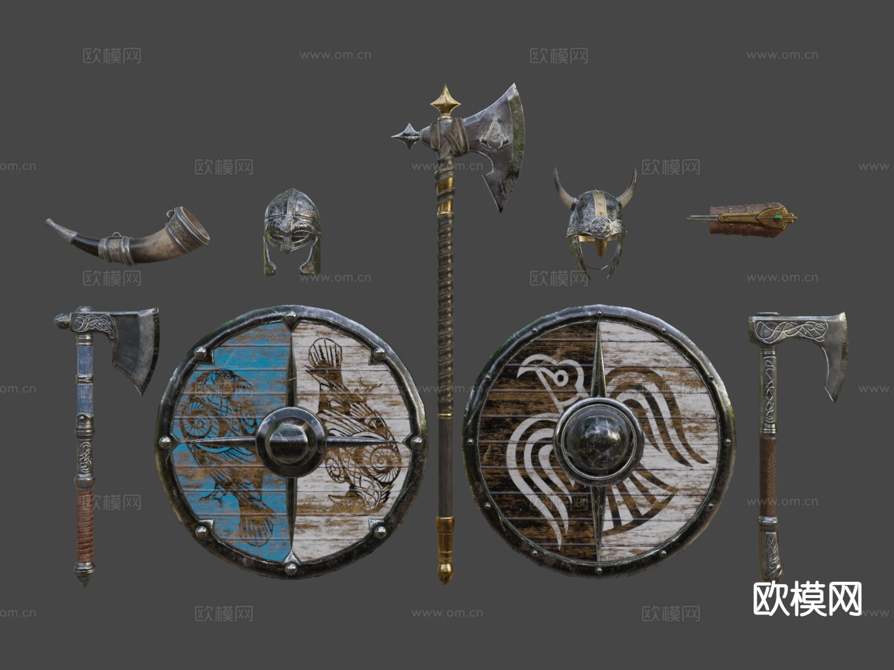 中世纪兵器包su模型下载（渲染图7）