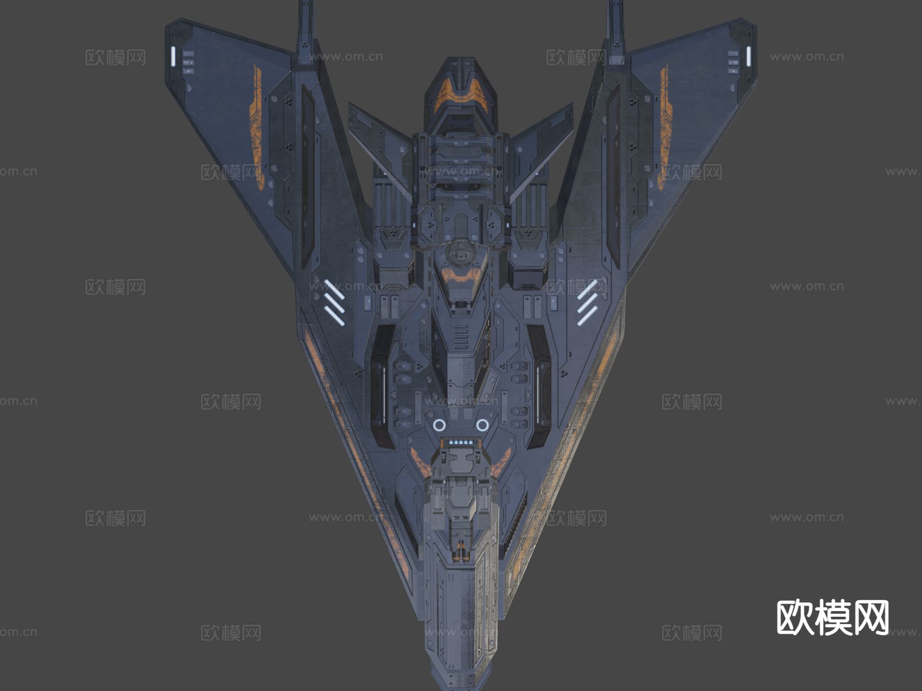 科幻护卫舰su模型下载（渲染图7）