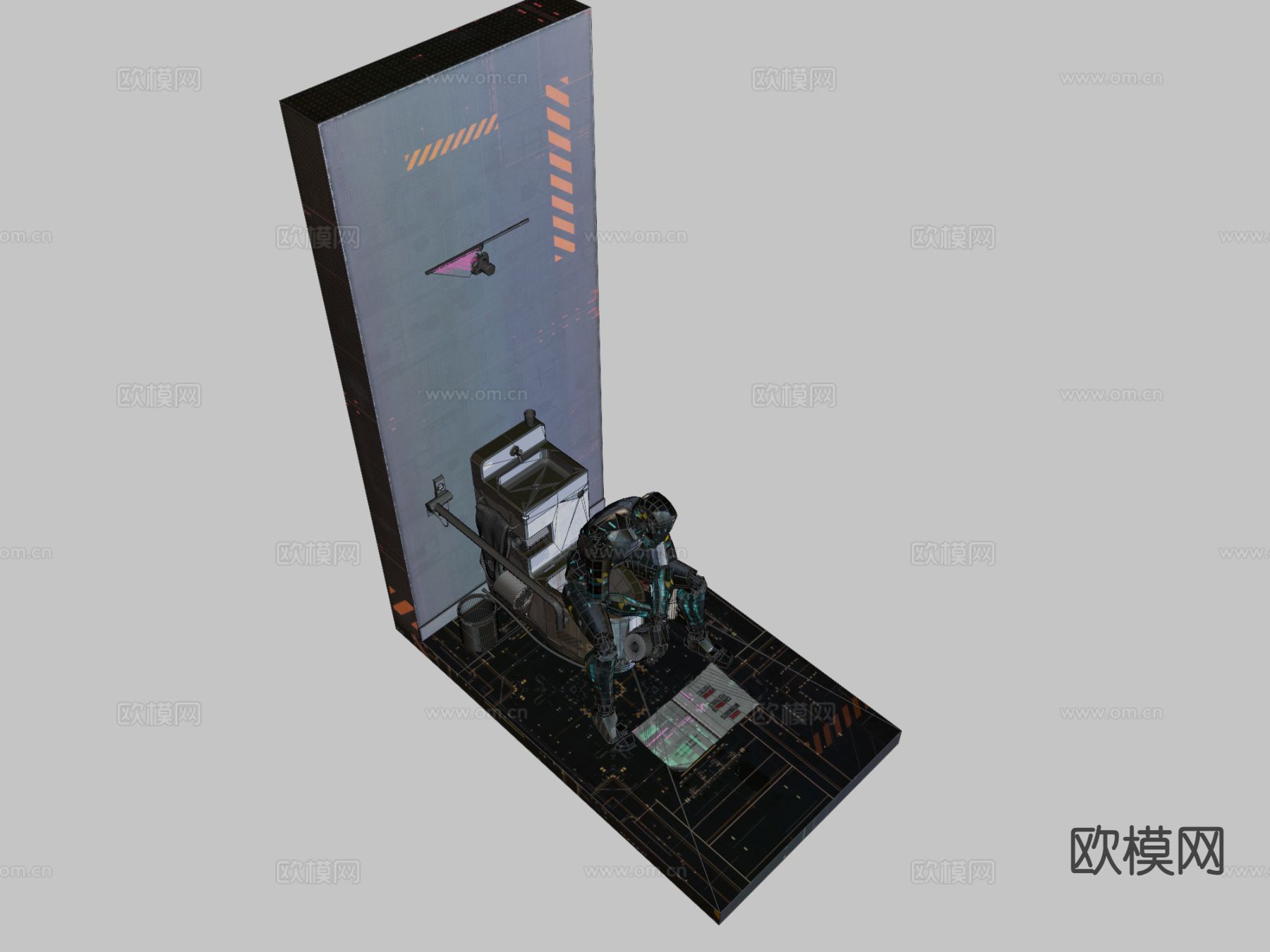 科幻设施 浴室包su模型下载（渲染图1）