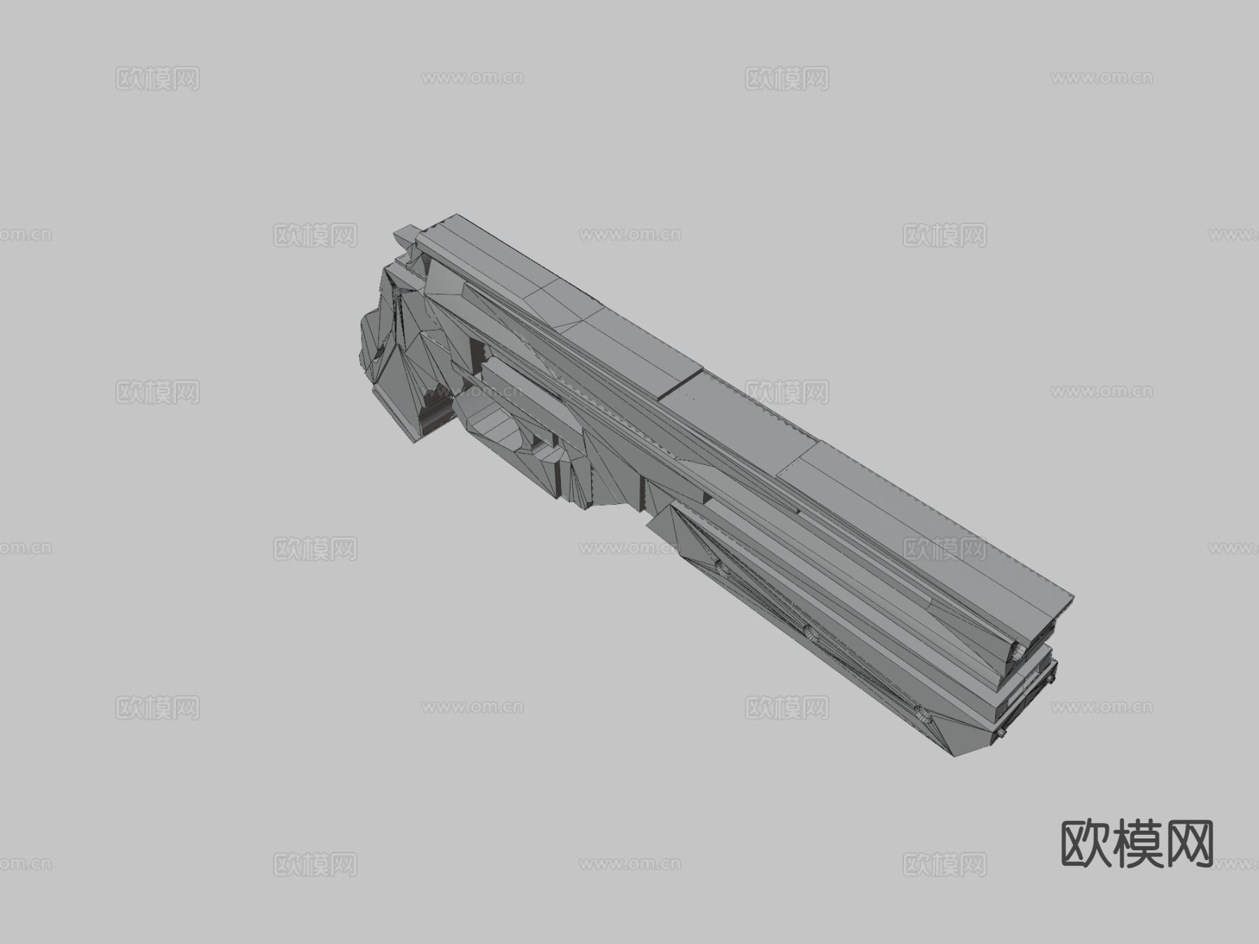 科幻手枪su模型下载（渲染图1）