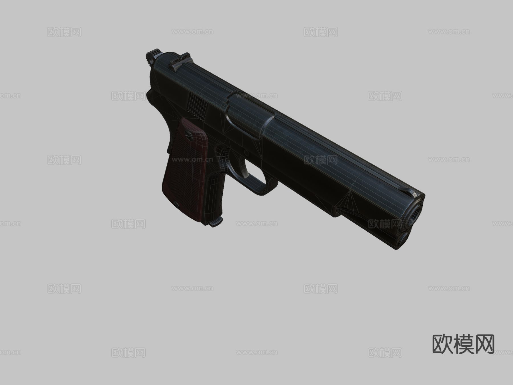波兰Viswz.35 手枪 枪支 枪械su模型下载（渲染图1）