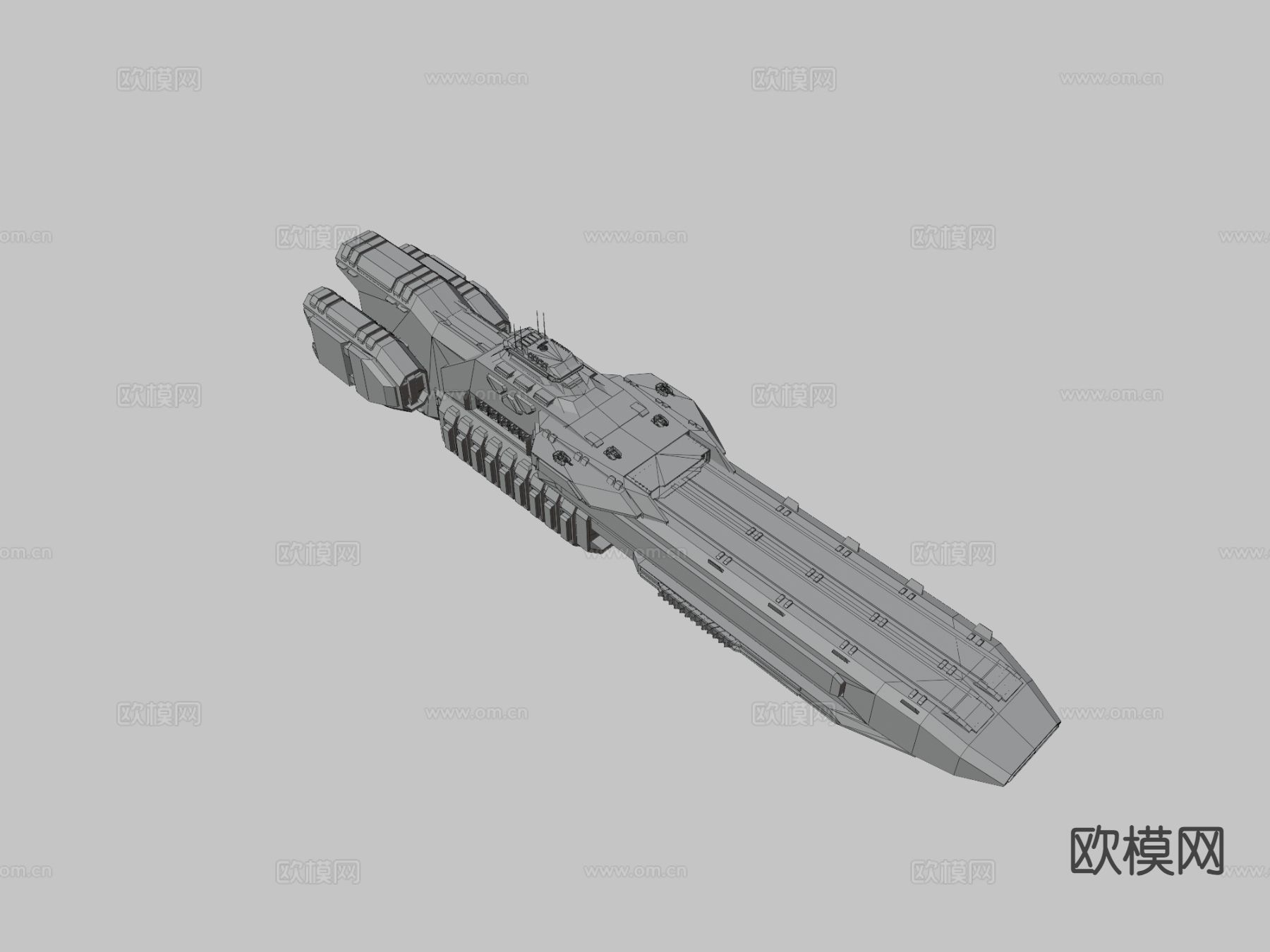科幻轻型航母勇者su模型下载（渲染图3）