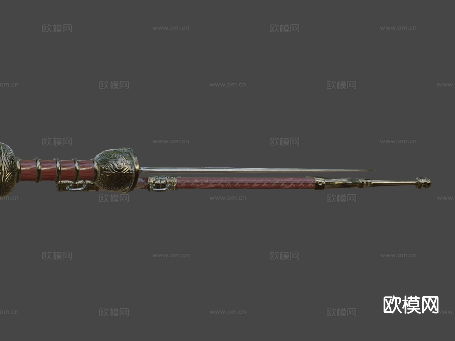 刀与刀鞘su模型下载（渲染图4）