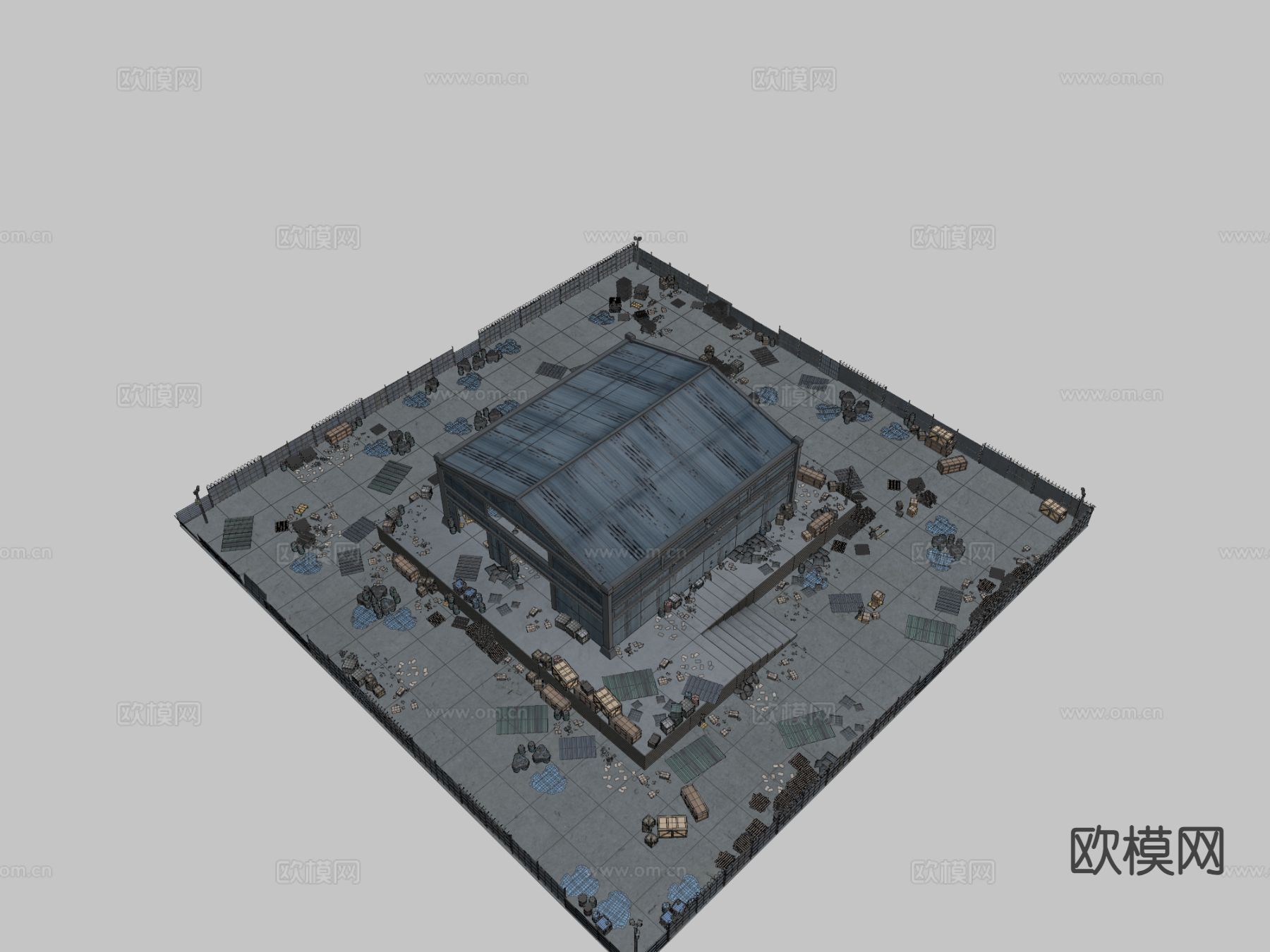 工业仓库 资产包su模型下载（渲染图1）