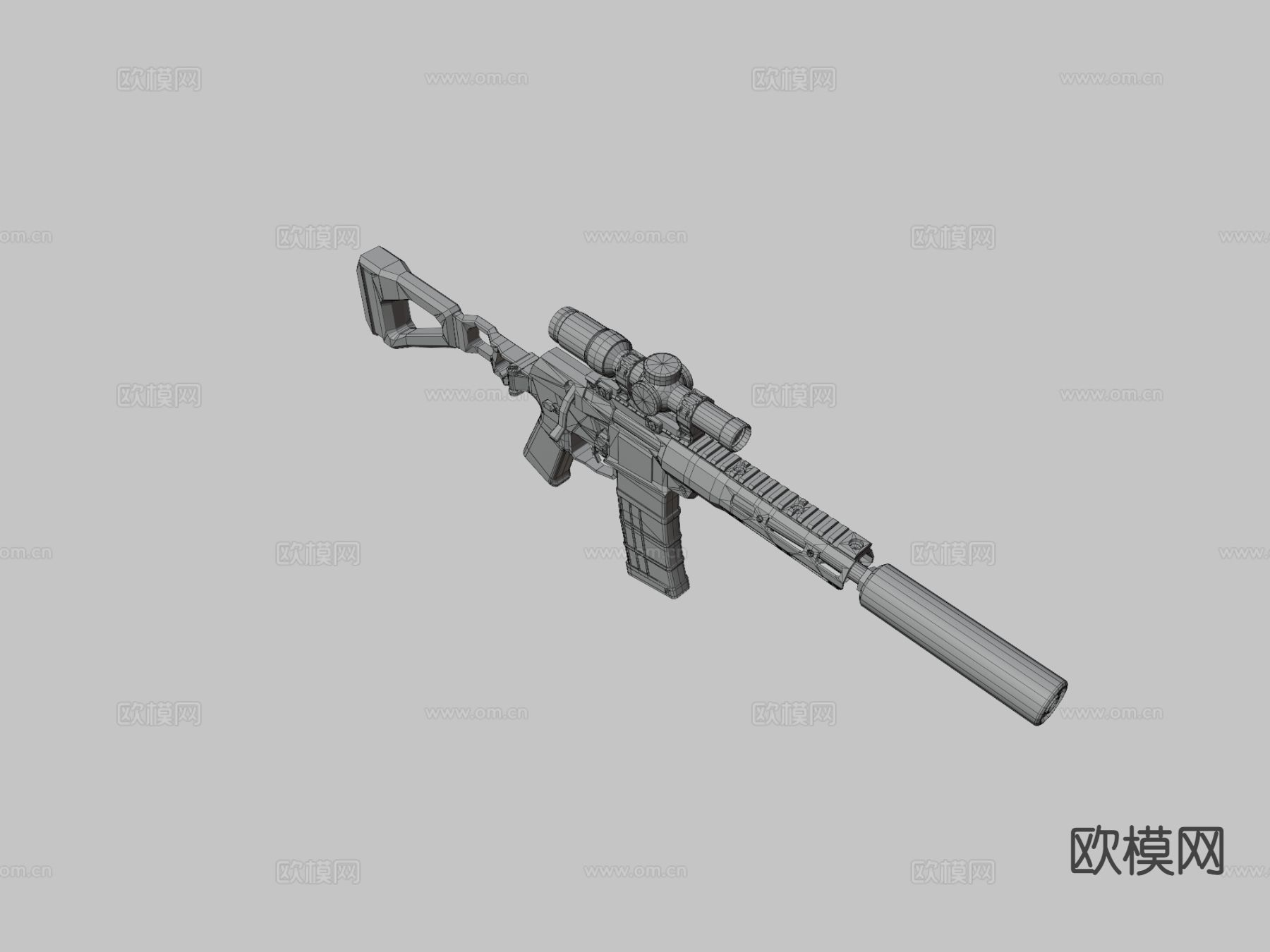 狙击步枪 枪支 枪械su模型下载（渲染图3）