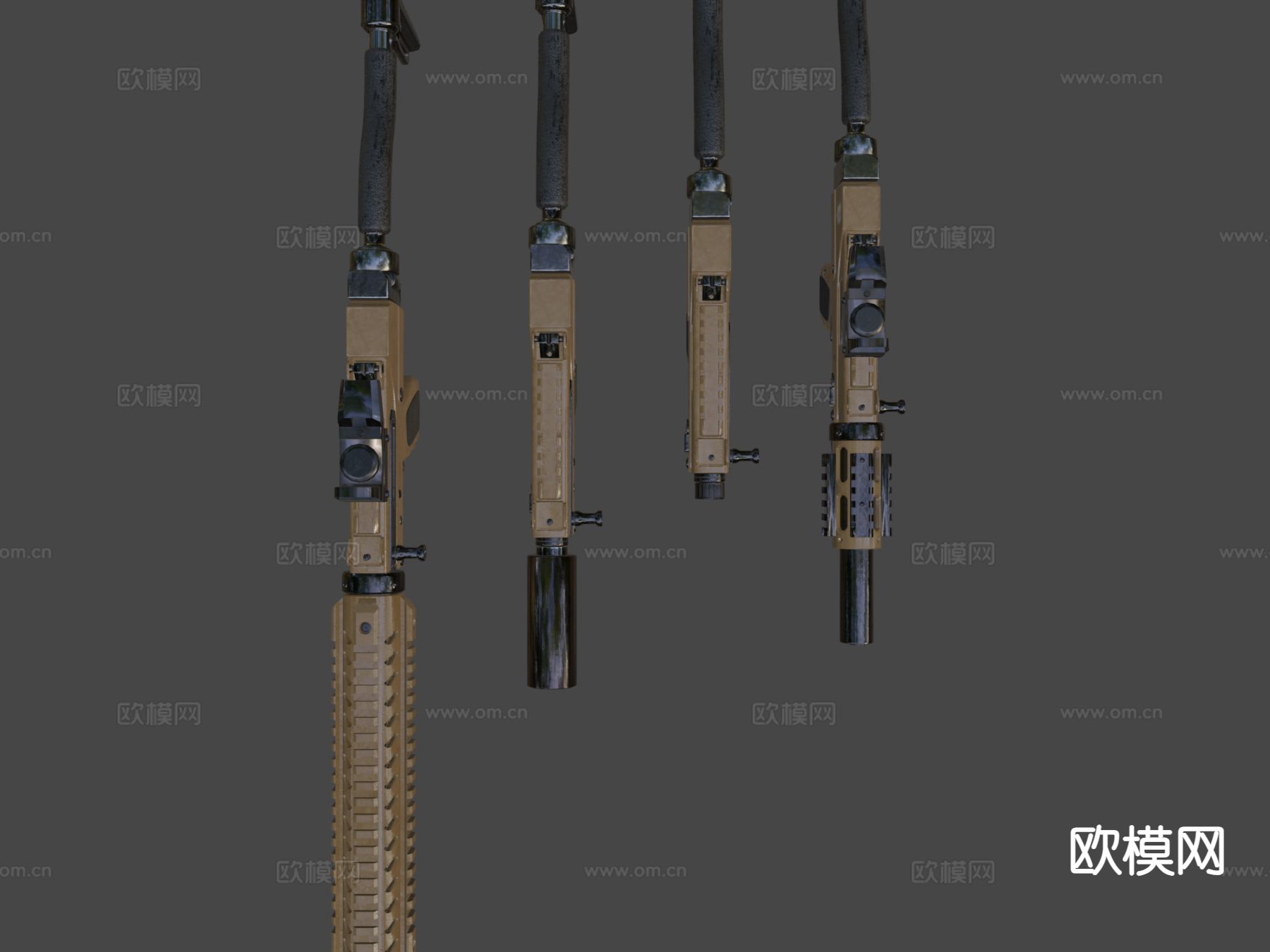 手枪与冲锋枪步枪su模型下载（渲染图7）