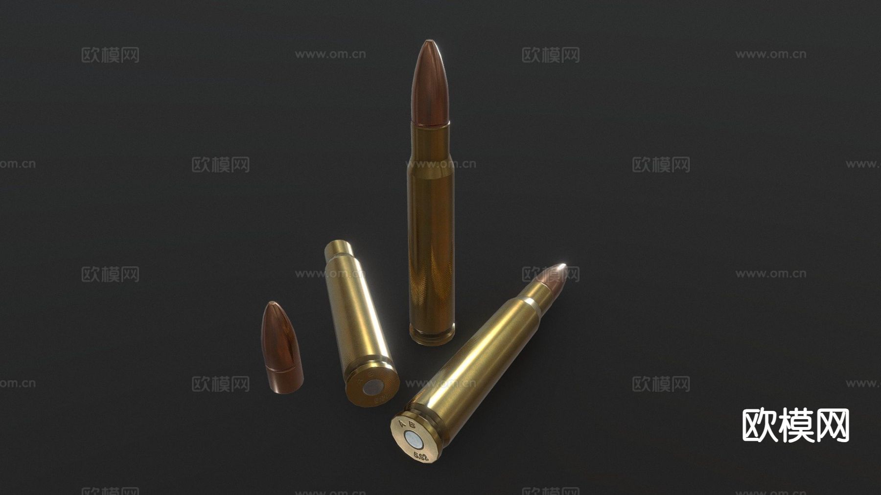 弹药5.56X45mmsu模型下载（渲染图2）
