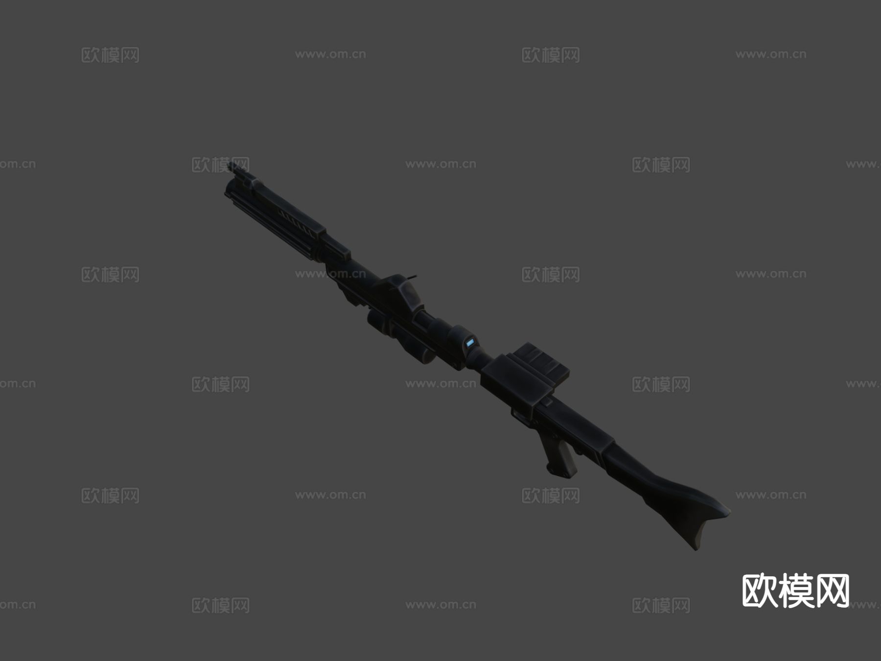 科幻步枪su模型下载（渲染图4）