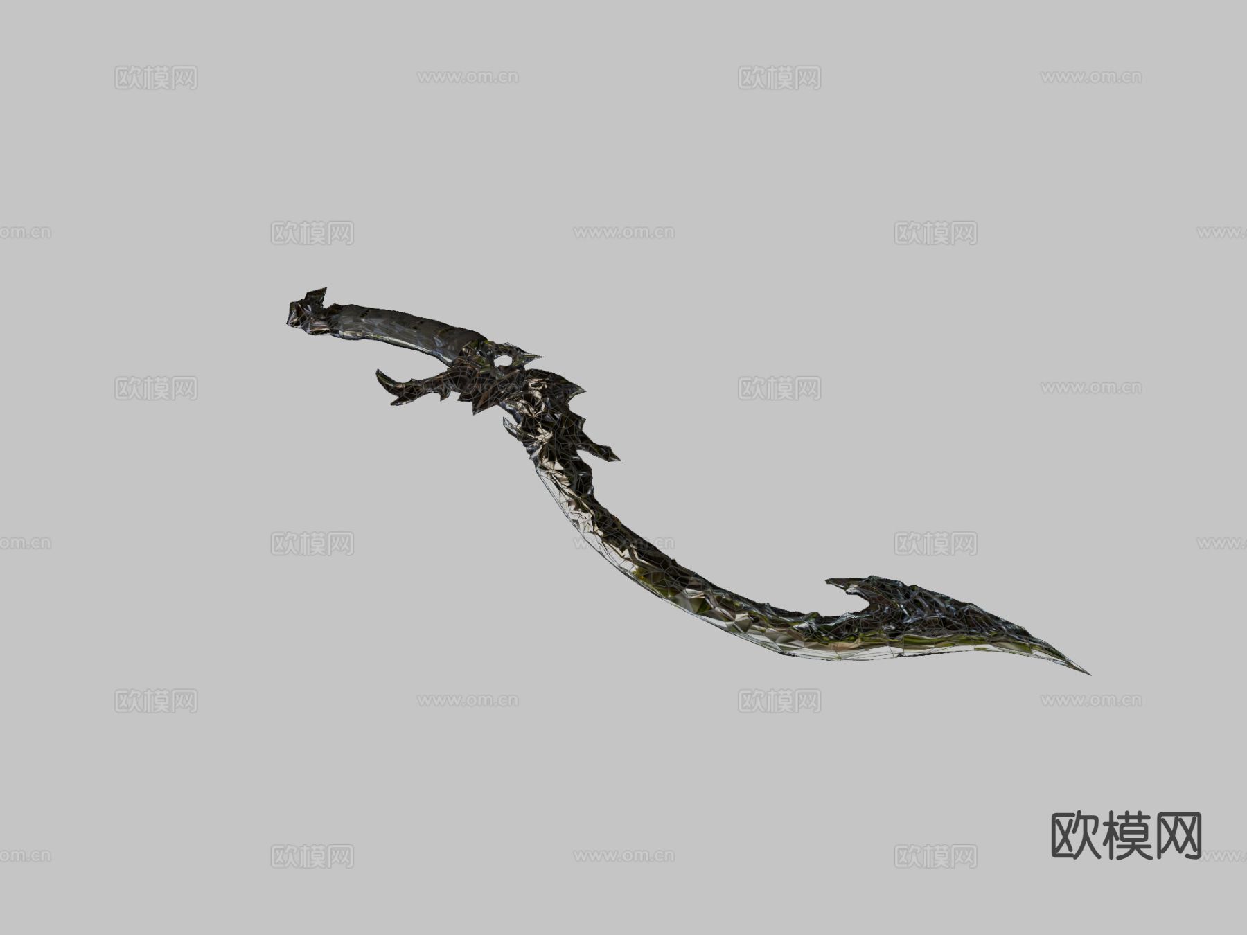 弯刀-中世纪黑暗幻想武器su模型下载（渲染图1）