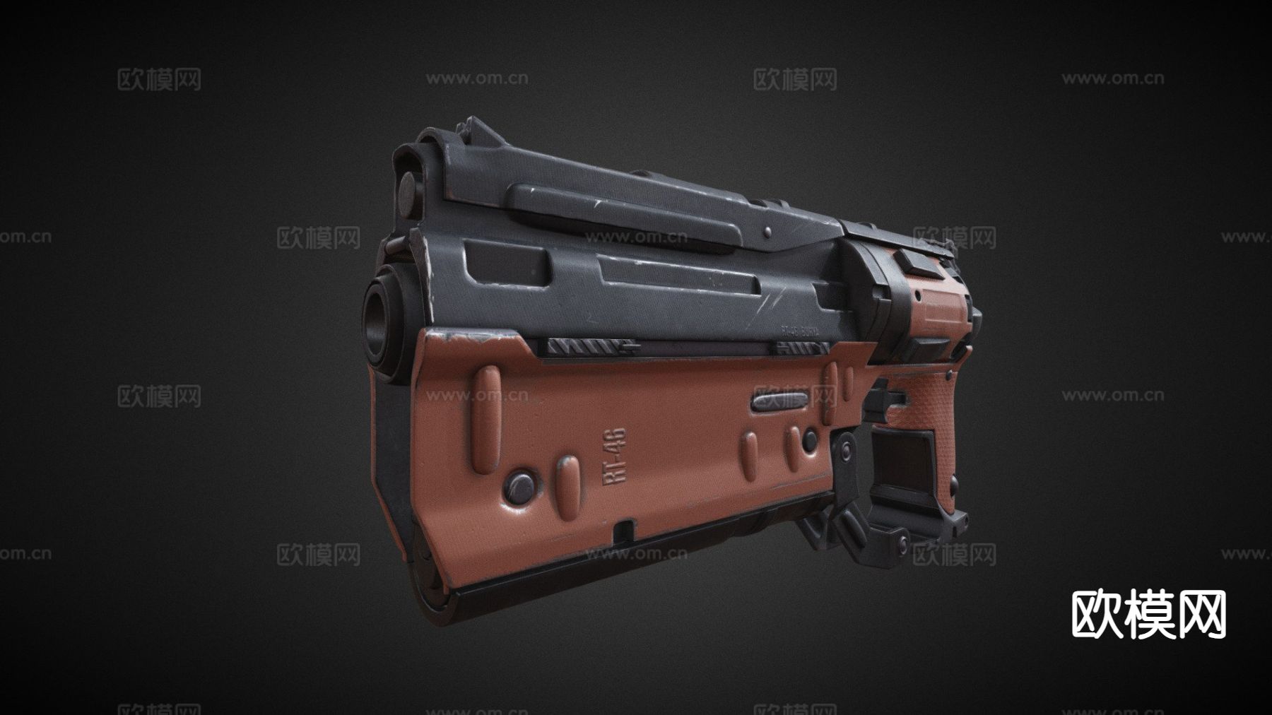 科幻手枪 枪支 枪械su模型下载（渲染图2）