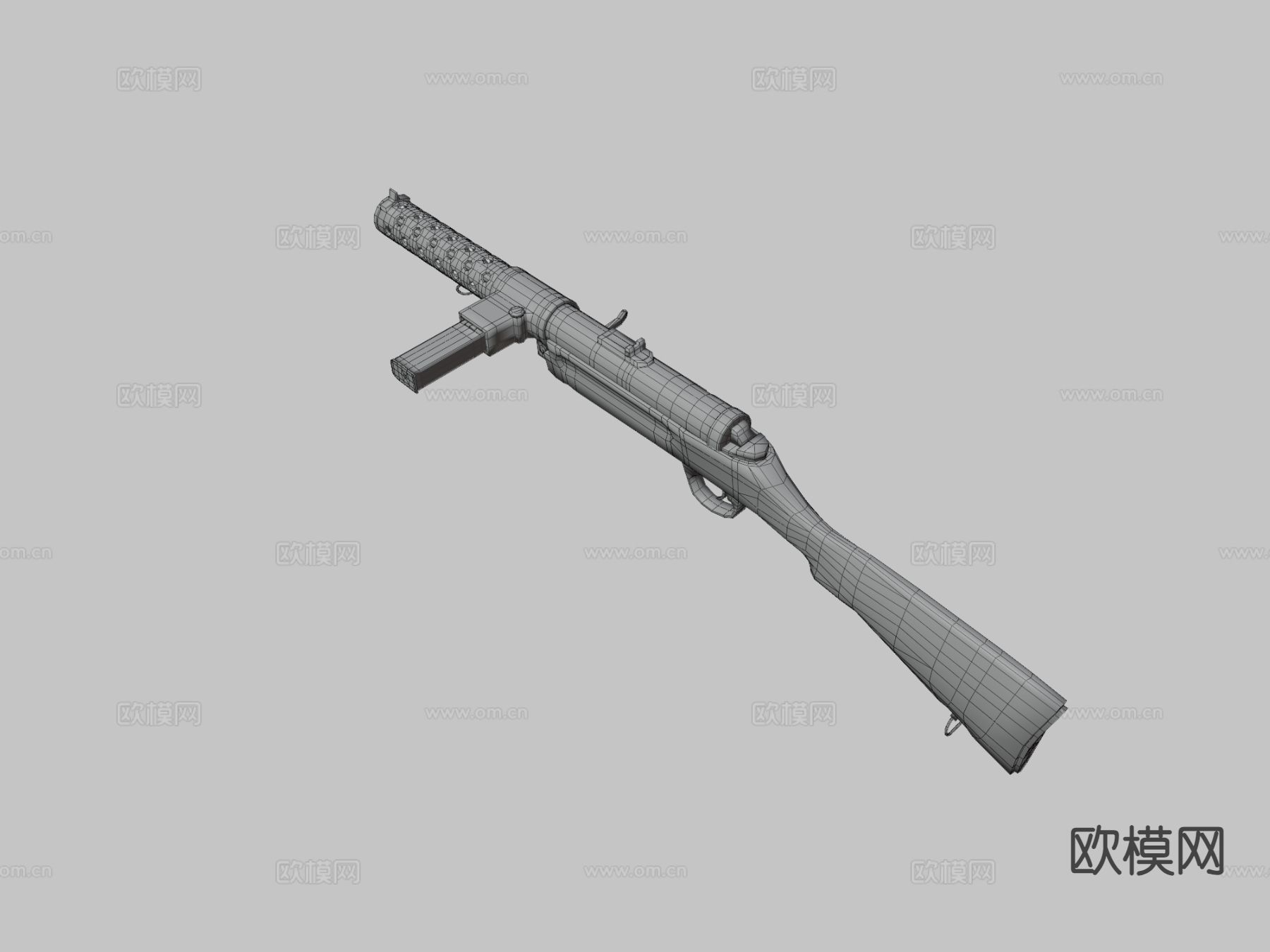 德国冲锋枪 枪支 枪械su模型下载（渲染图3）