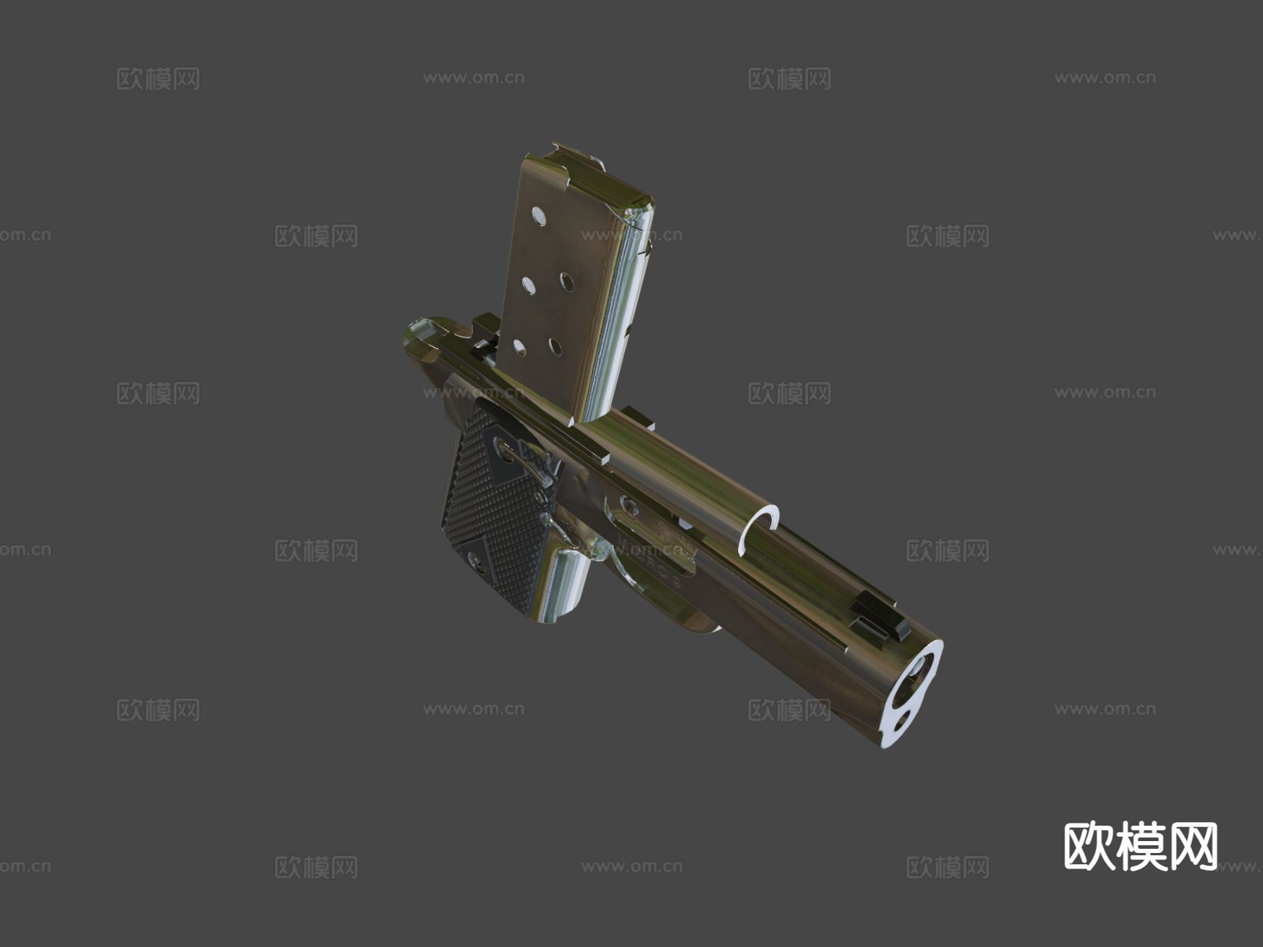 金伯微型手枪su模型下载（渲染图5）