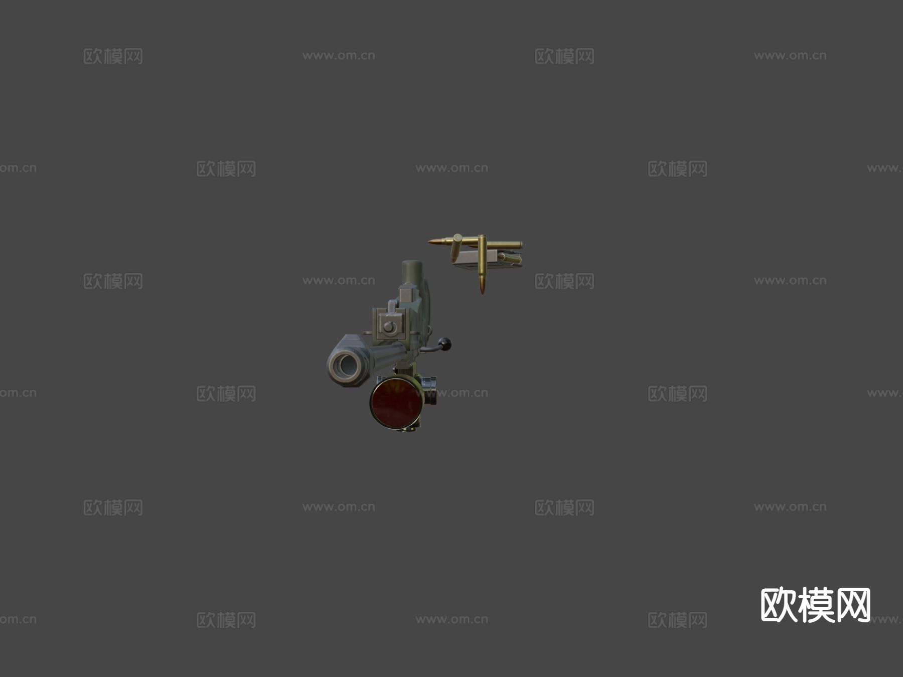 AWM狙击步枪su模型下载（渲染图4）