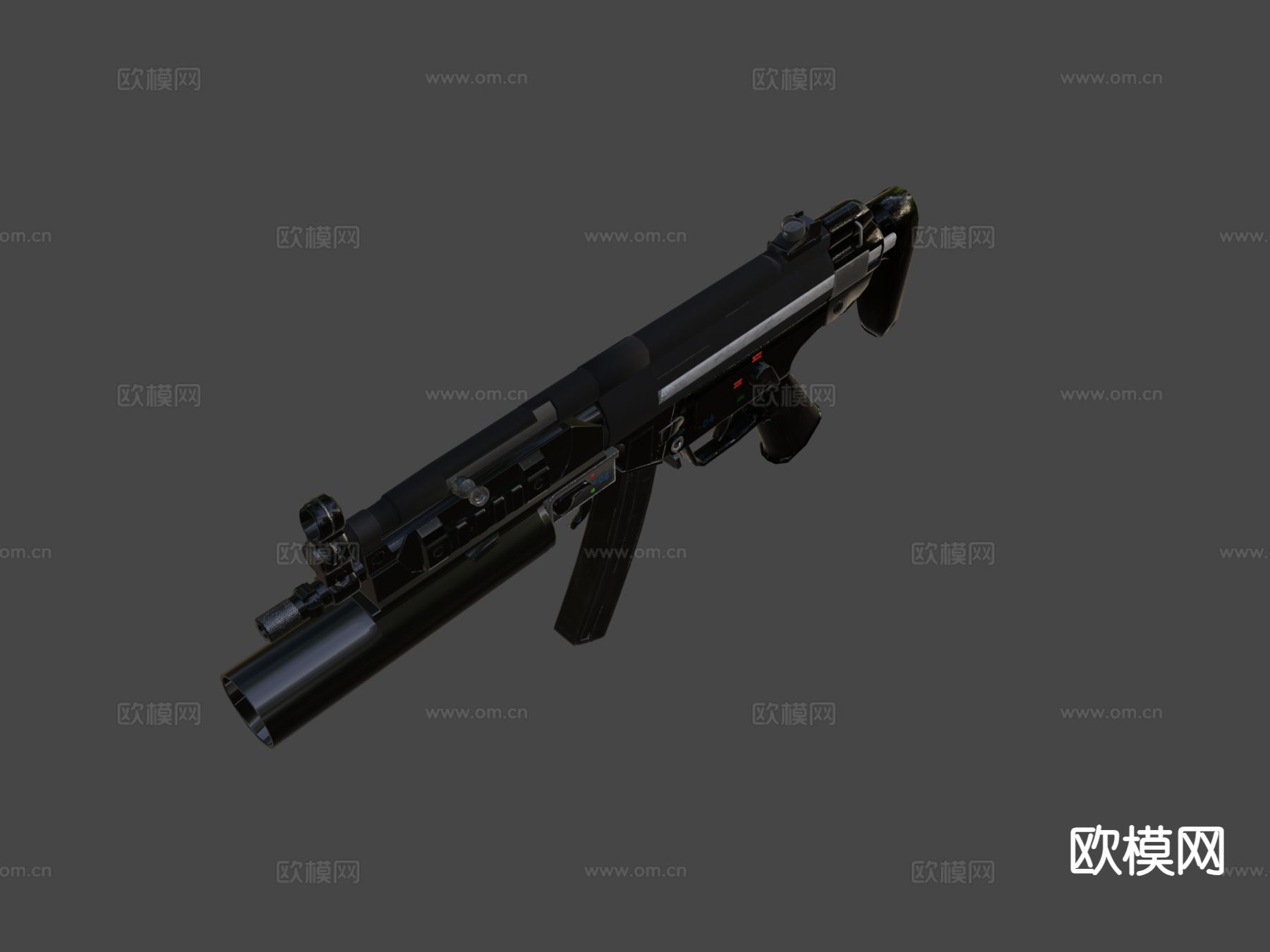 MP5和榴弹发射器su模型下载（渲染图5）