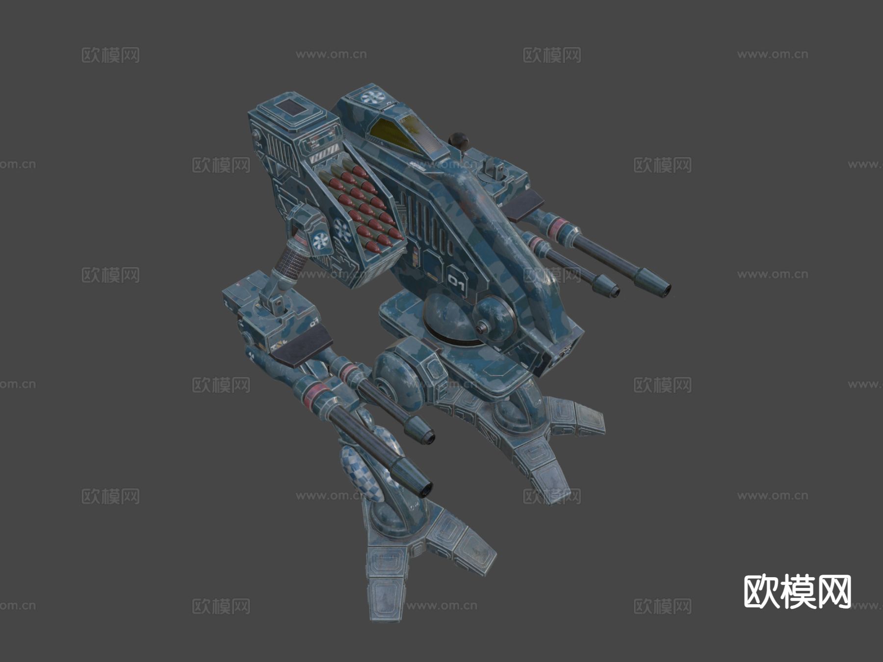 战斗机甲su模型下载（渲染图4）