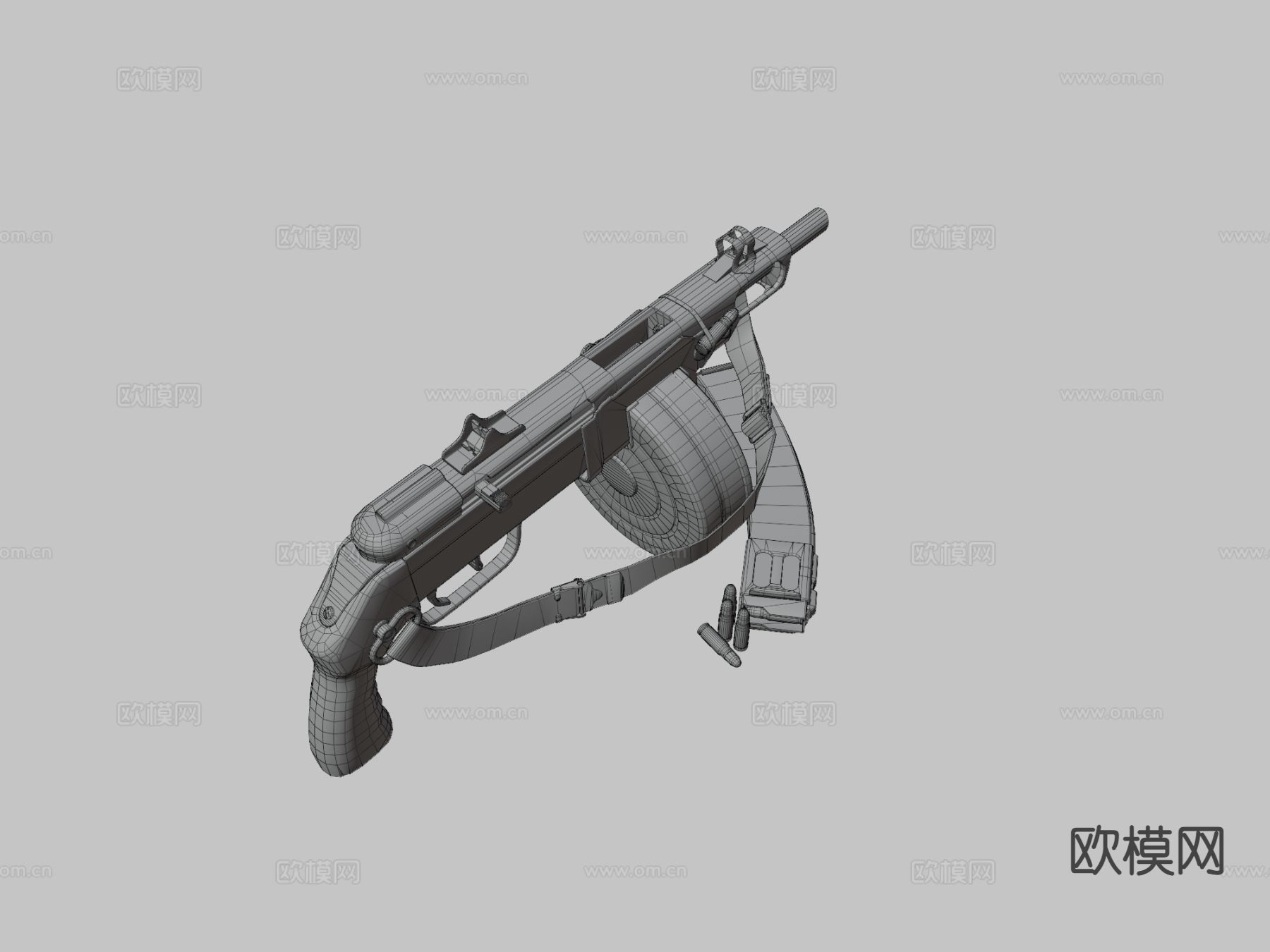 枪械 机枪su模型下载（渲染图3）