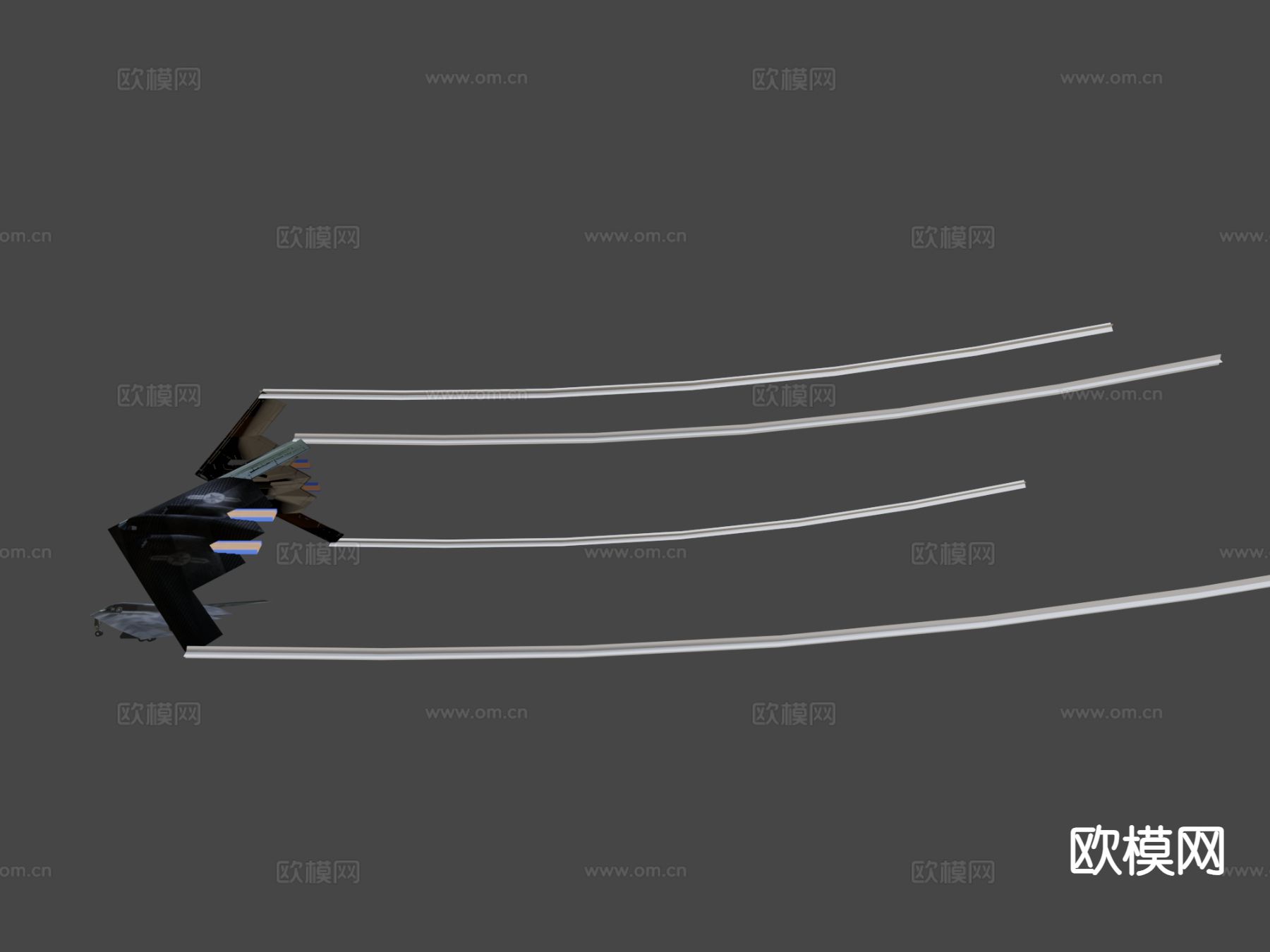 幽灵轰炸机 战斗机su模型下载（渲染图5）