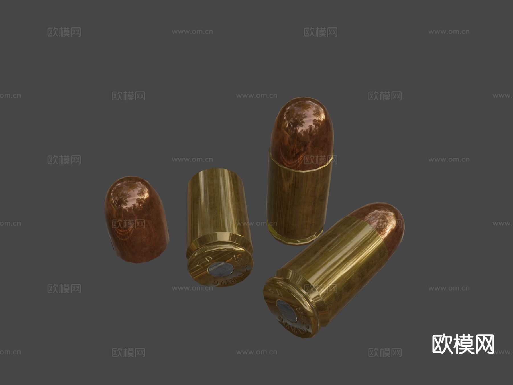 9x19mm弹药 子弹su模型下载（渲染图4）