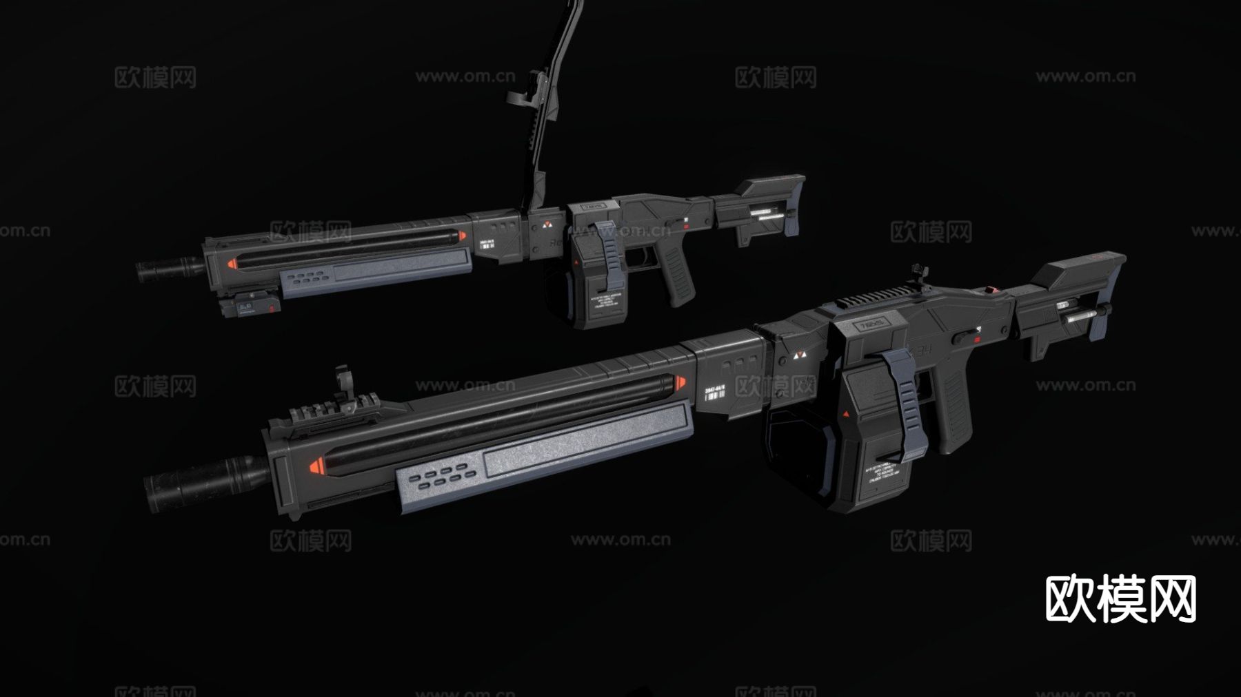 FSK34 科幻重型机枪 枪支 枪械su模型下载（渲染图2）