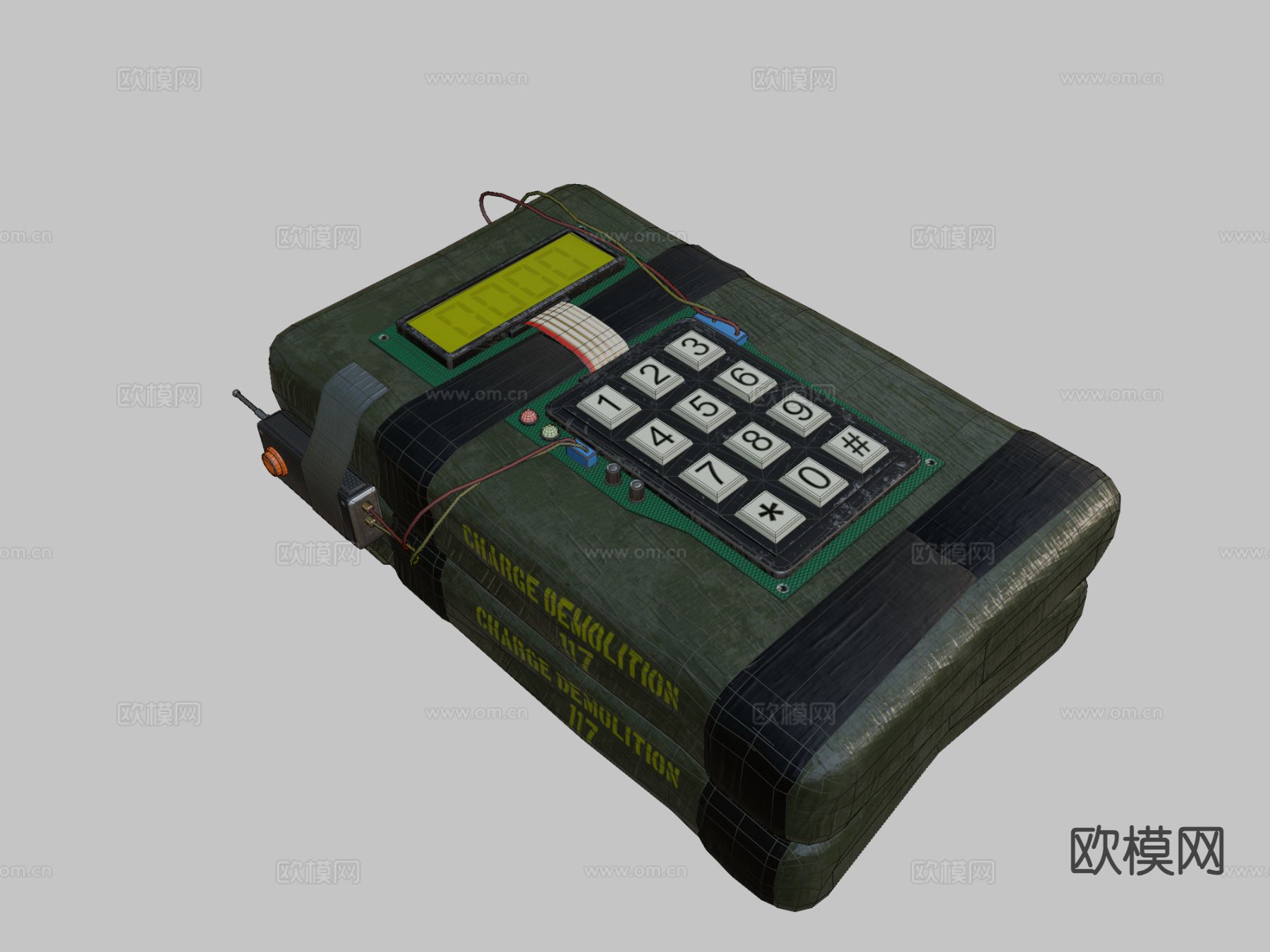 定时炸弹 武器su模型下载（渲染图1）