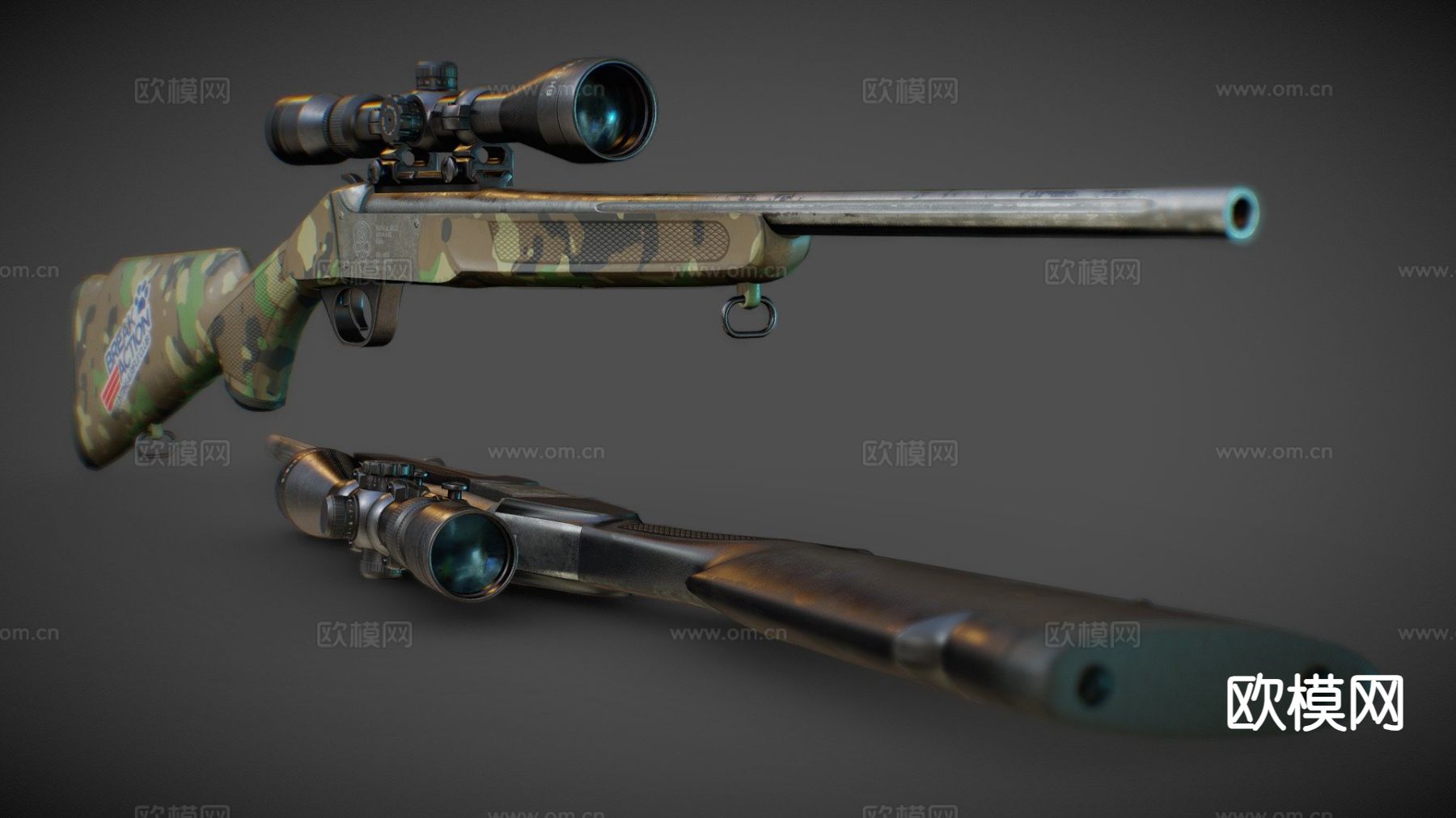 狙击步枪 枪支 枪械su模型下载（渲染图2）