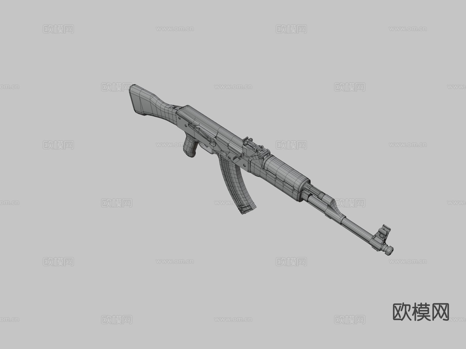AK-47步枪 枪支 枪械su模型下载（渲染图3）
