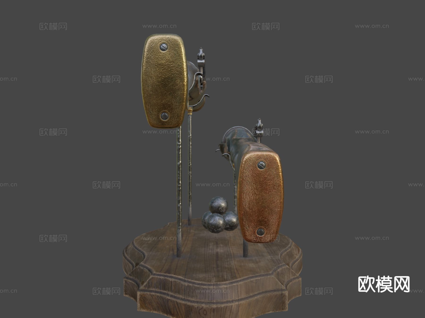 燧发手炮su模型下载（渲染图7）