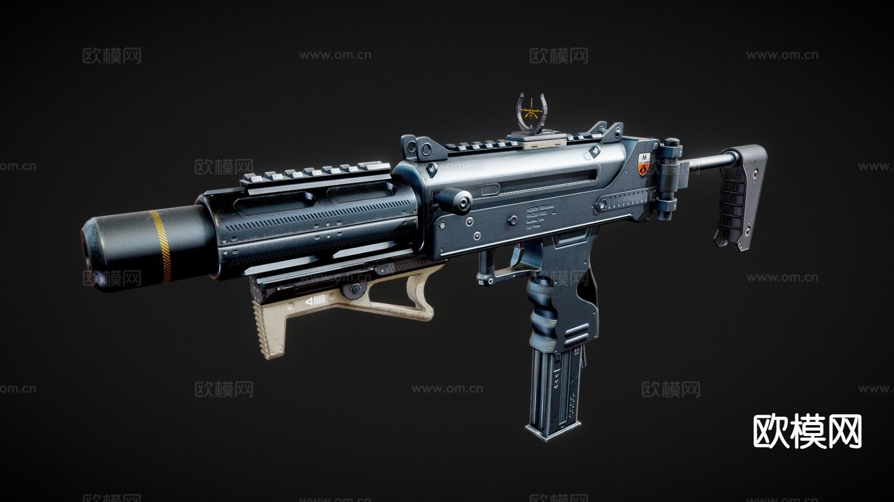 MP930变体冲锋枪su模型下载（渲染图2）