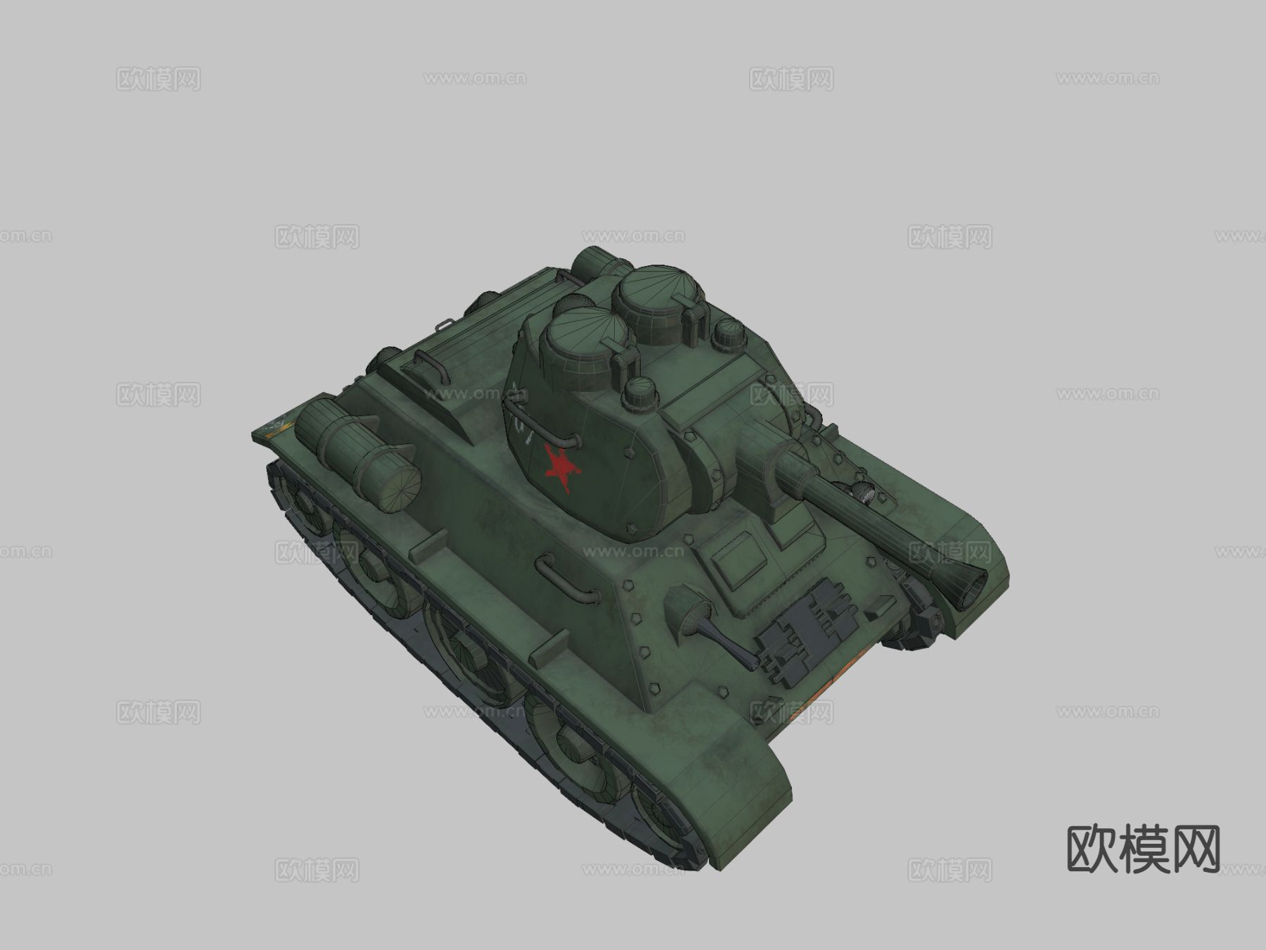 卡通风格坦克su模型下载（渲染图4）