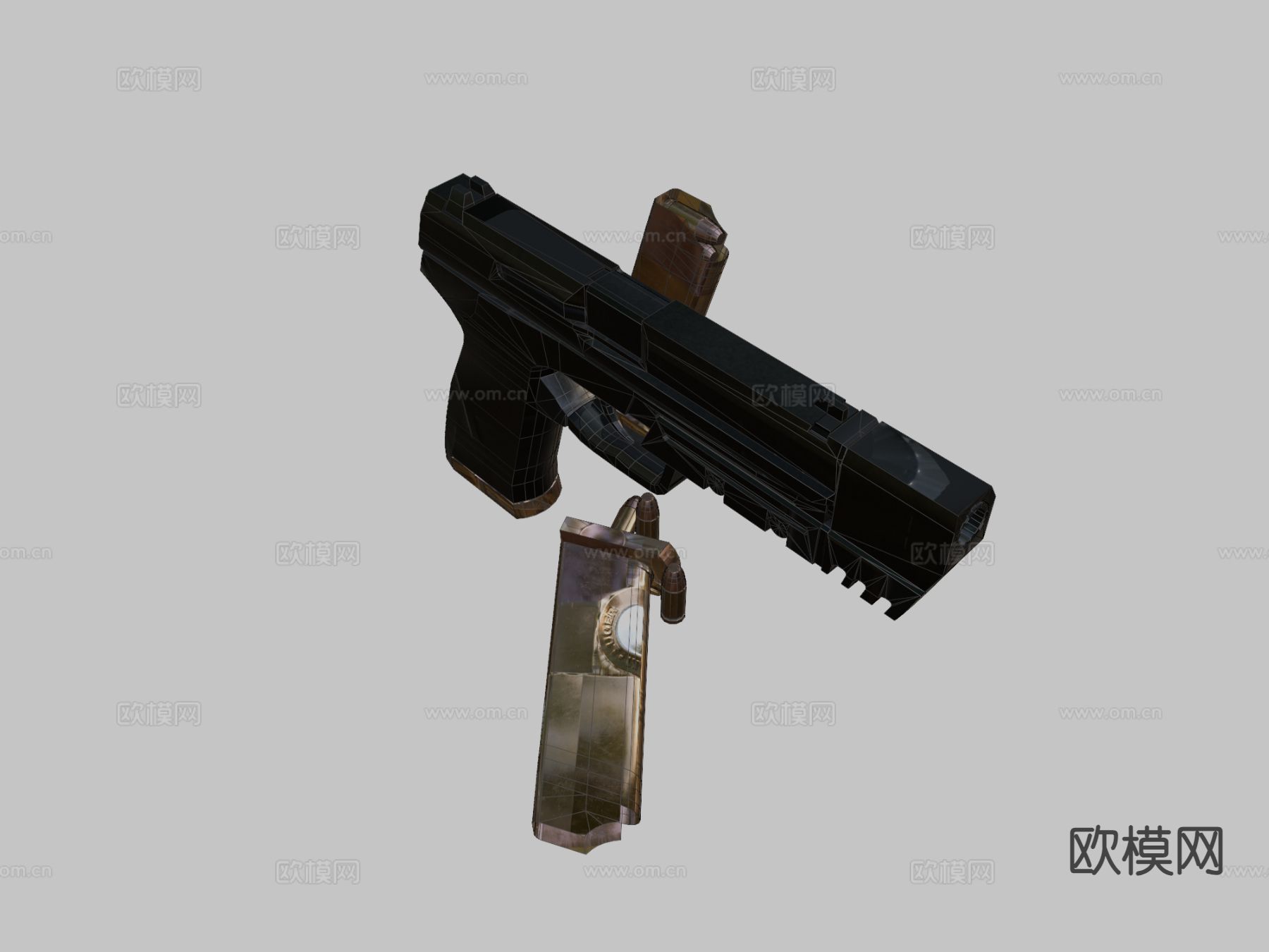USP手枪 枪支 枪械su模型下载（渲染图1）
