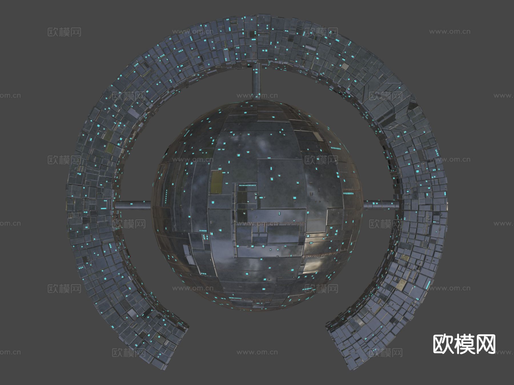 球体宇宙飞船总部母舰su模型下载（渲染图7）