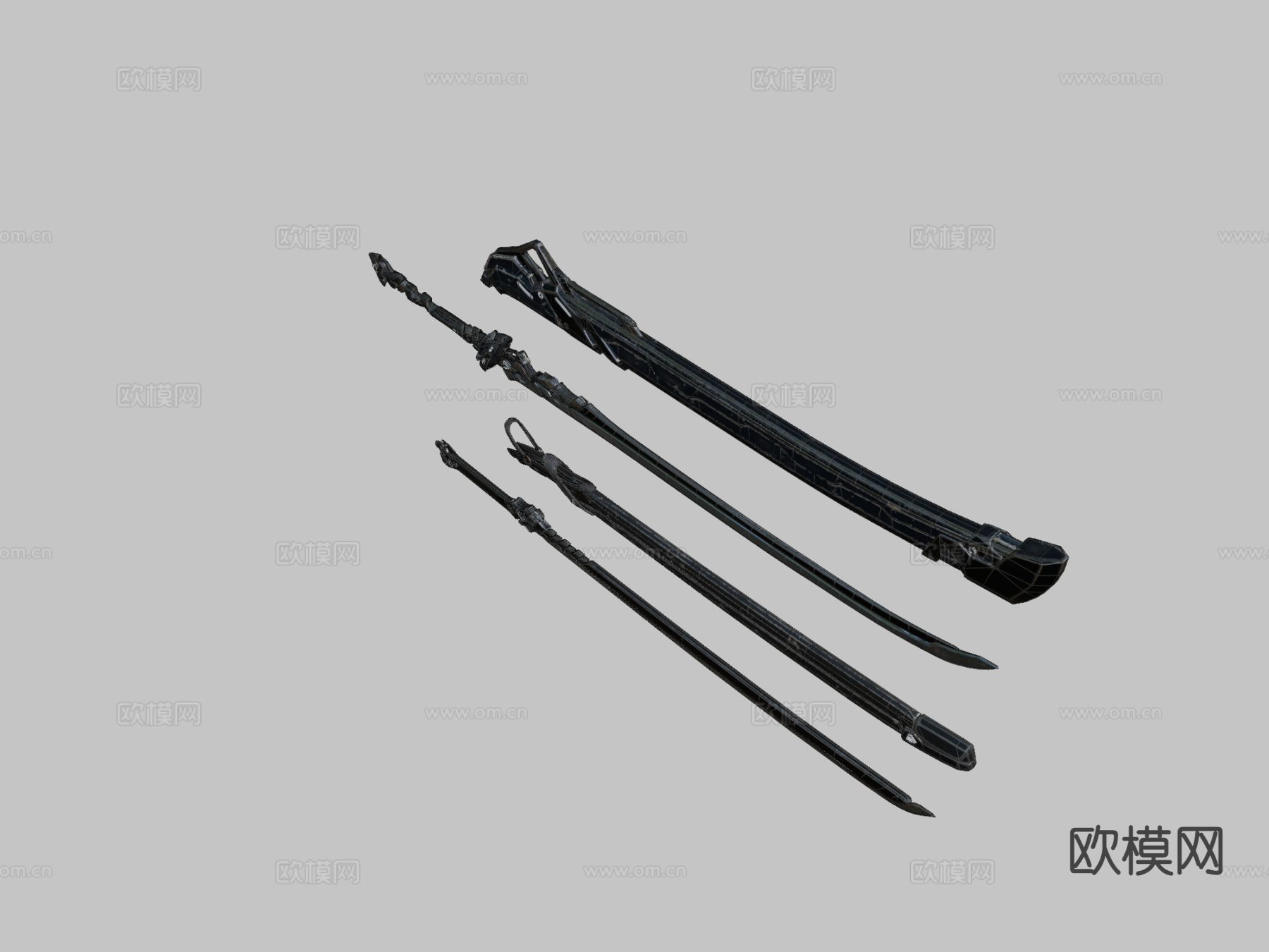 科幻剑包su模型下载（渲染图2）