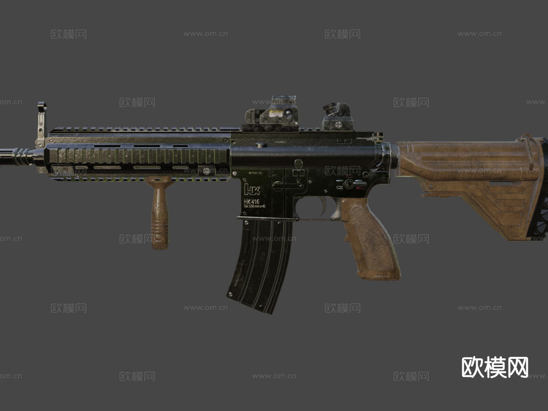 科赫 HK416步枪 枪支 枪械su模型下载（渲染图7）