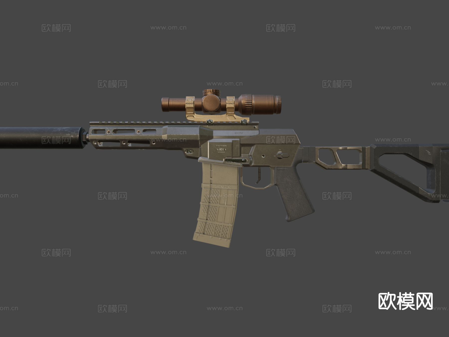狙击步枪 枪支 枪械su模型下载（渲染图7）