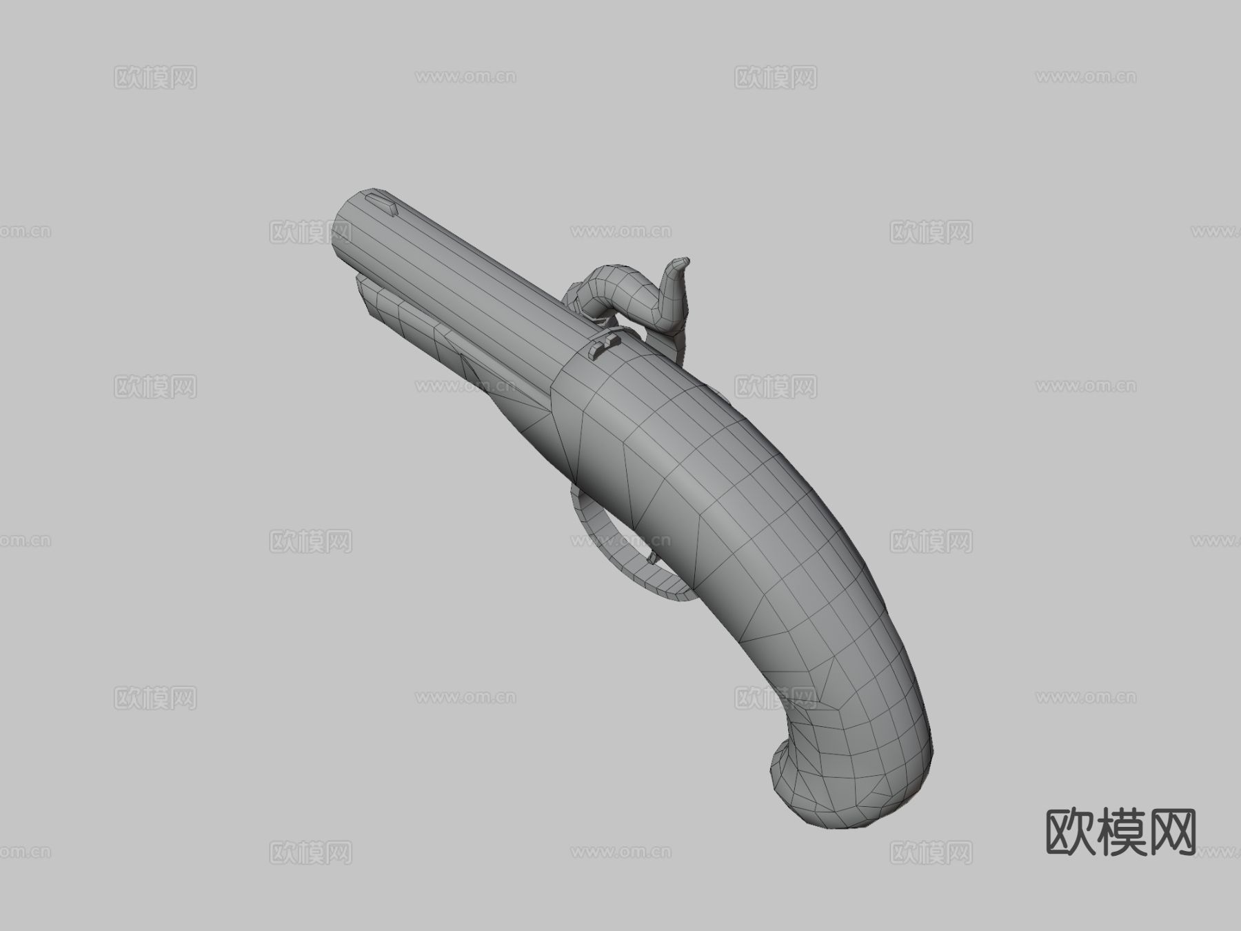燧发枪su模型下载（渲染图3）
