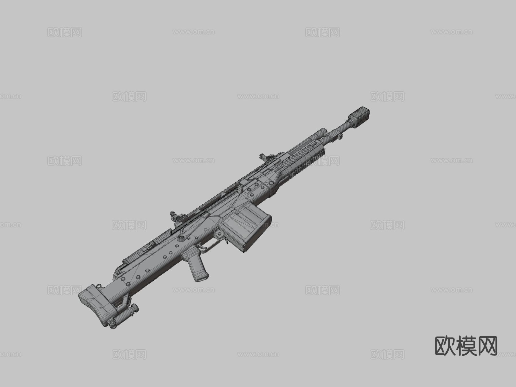 AK-50反器材步枪su模型下载（渲染图3）