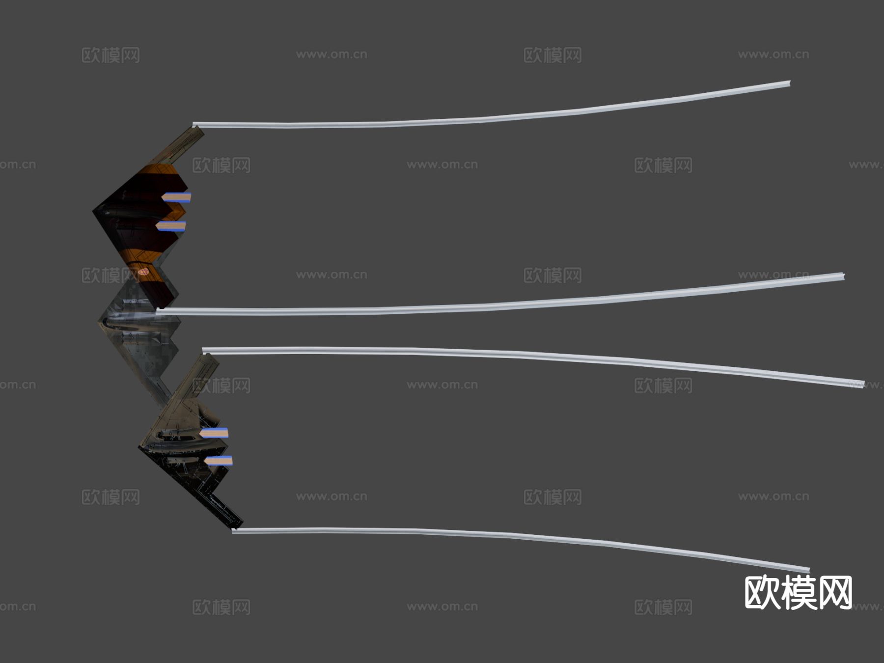 幽灵轰炸机 战斗机su模型下载（渲染图4）
