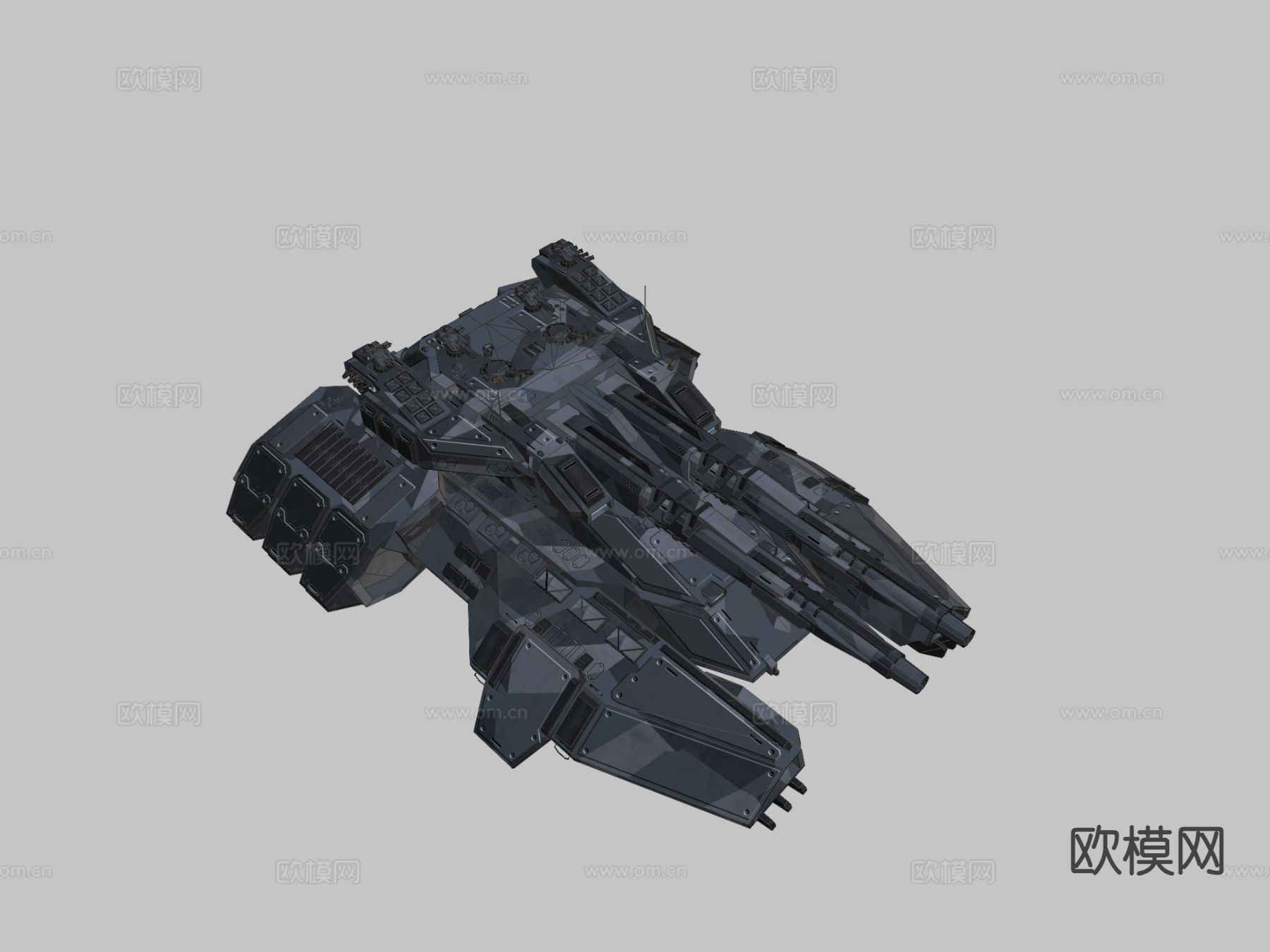 科幻傀儡突击反重力坦克su模型下载（渲染图3）