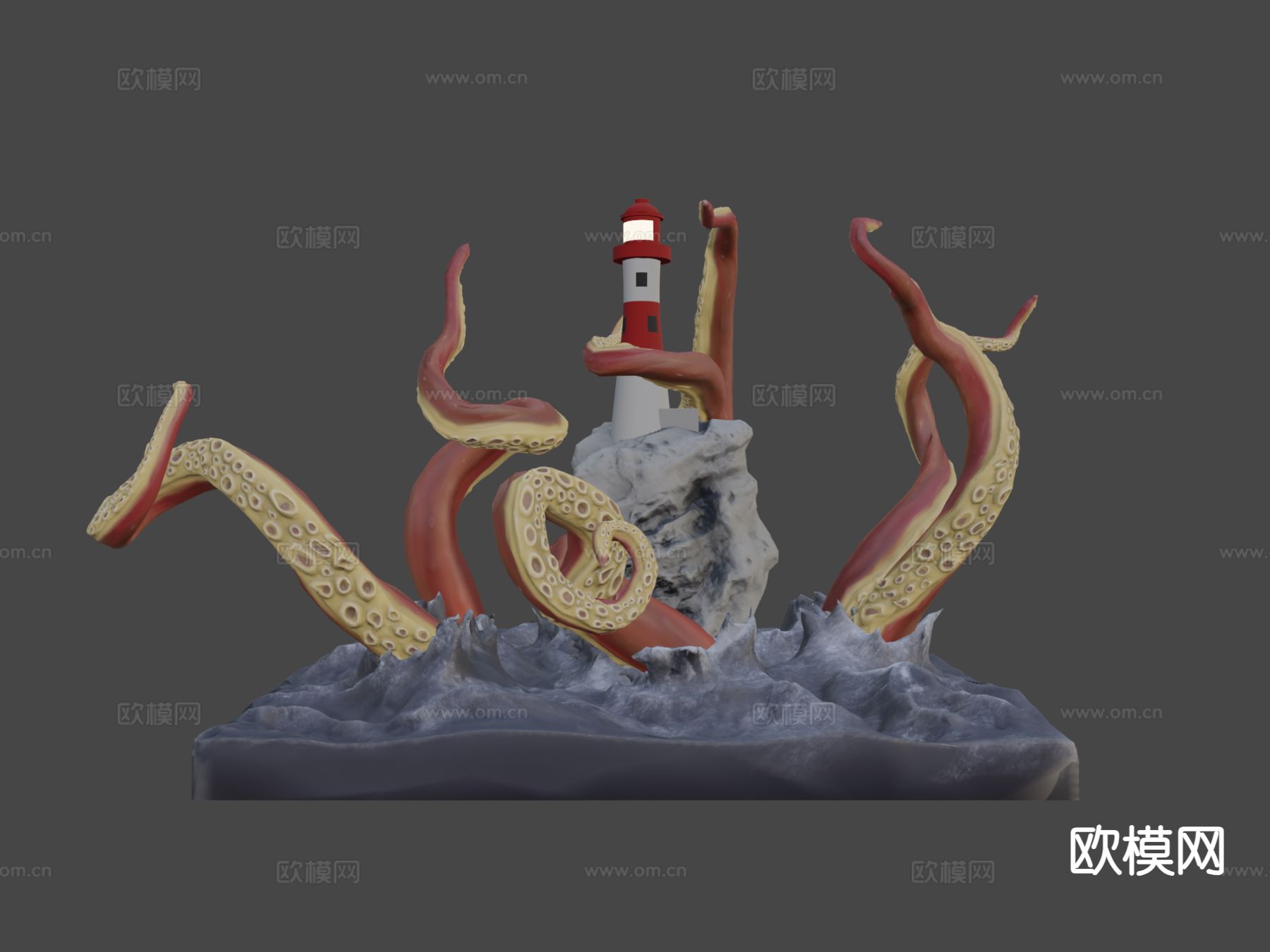 陆战队雕塑 动漫雕塑su模型下载（渲染图4）