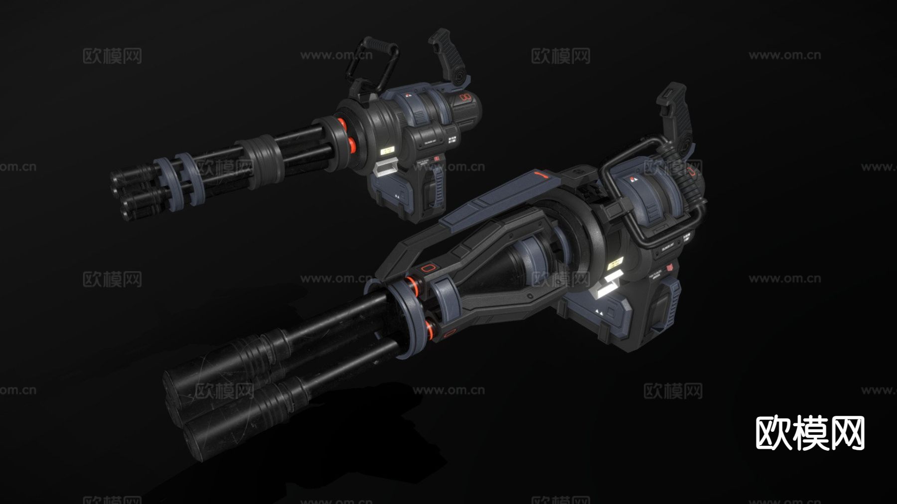 MLK76 科幻迷你炮 武器su模型下载（渲染图2）