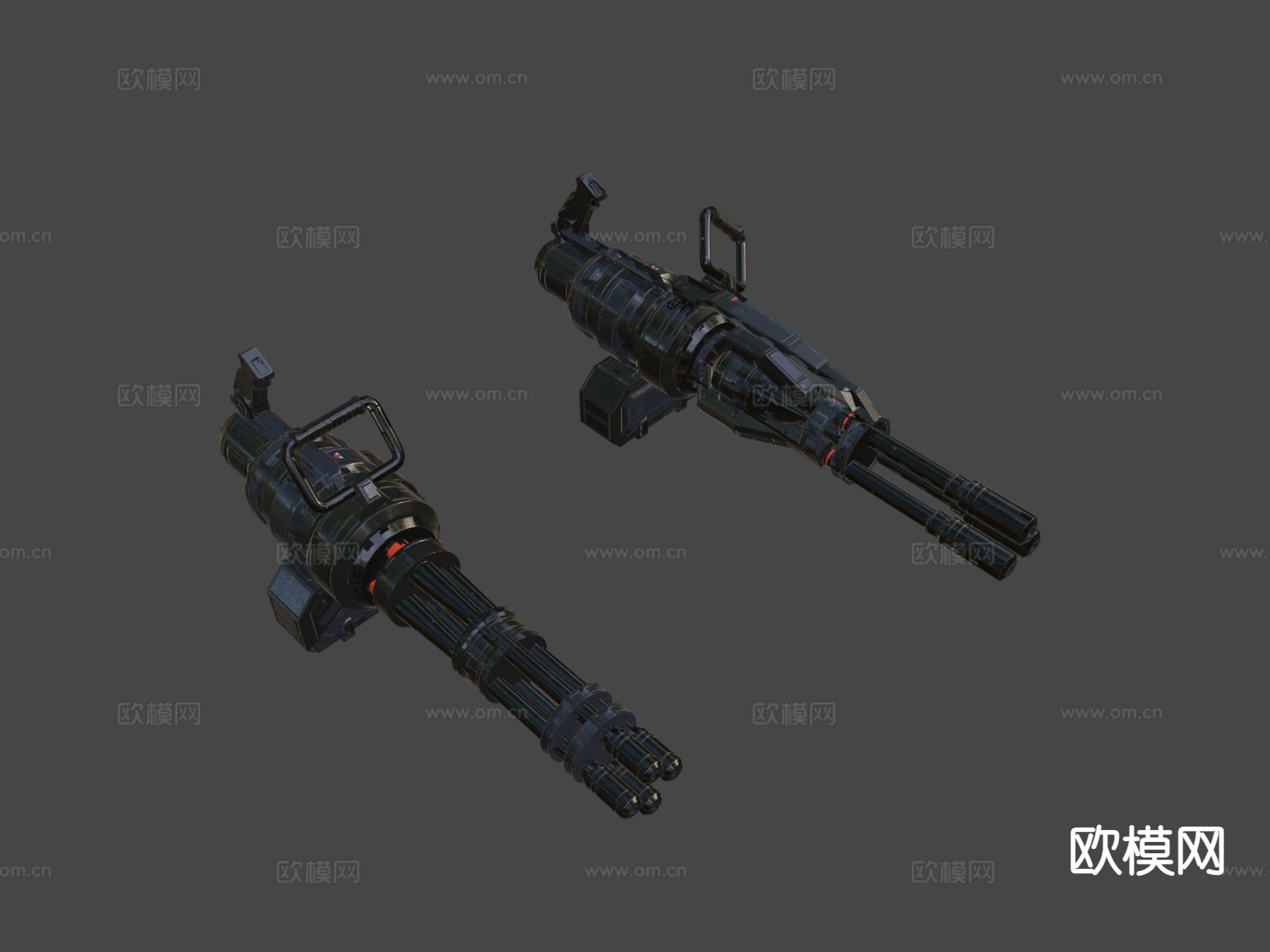 MLK76 科幻迷你炮 武器su模型下载（渲染图1）