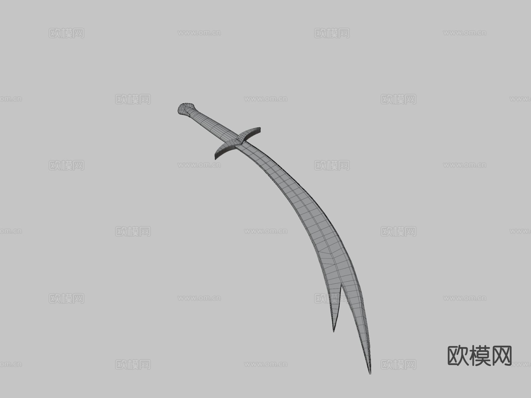 祖尔菲卡尔剑su模型下载（渲染图1）