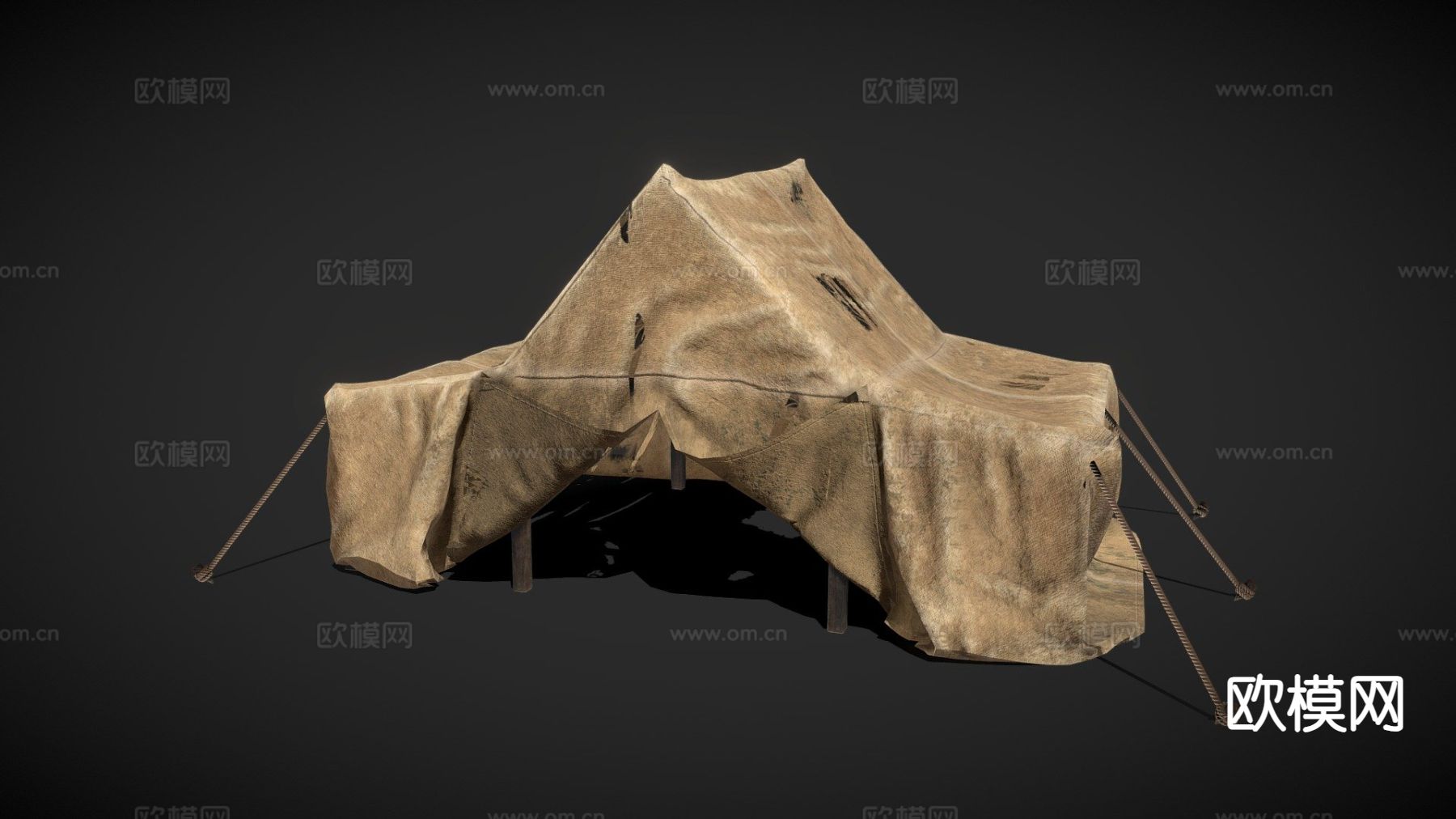 中世纪帐篷su模型下载（渲染图2）