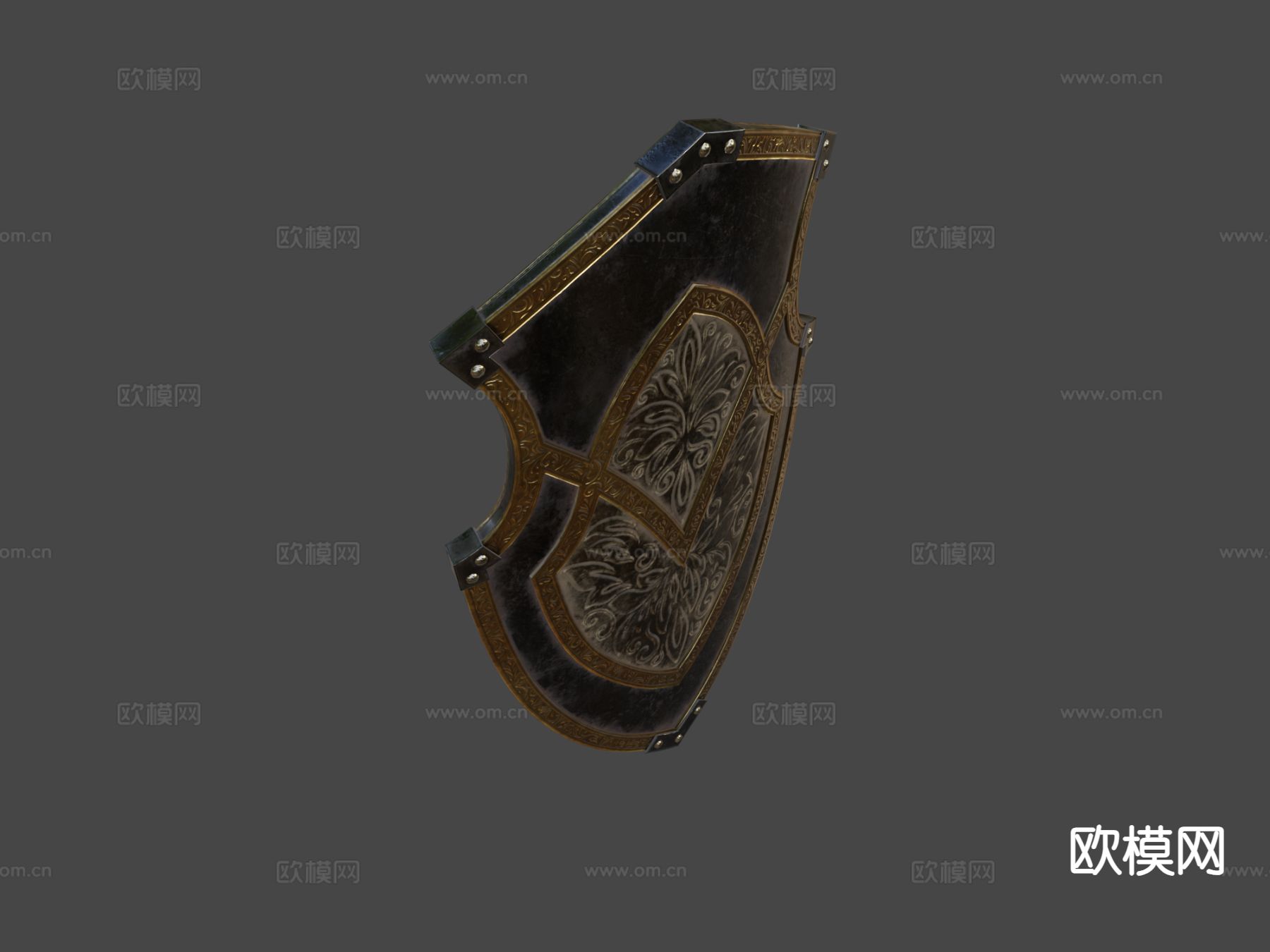 骑士盾 护盾 游戏道具su模型下载（渲染图5）