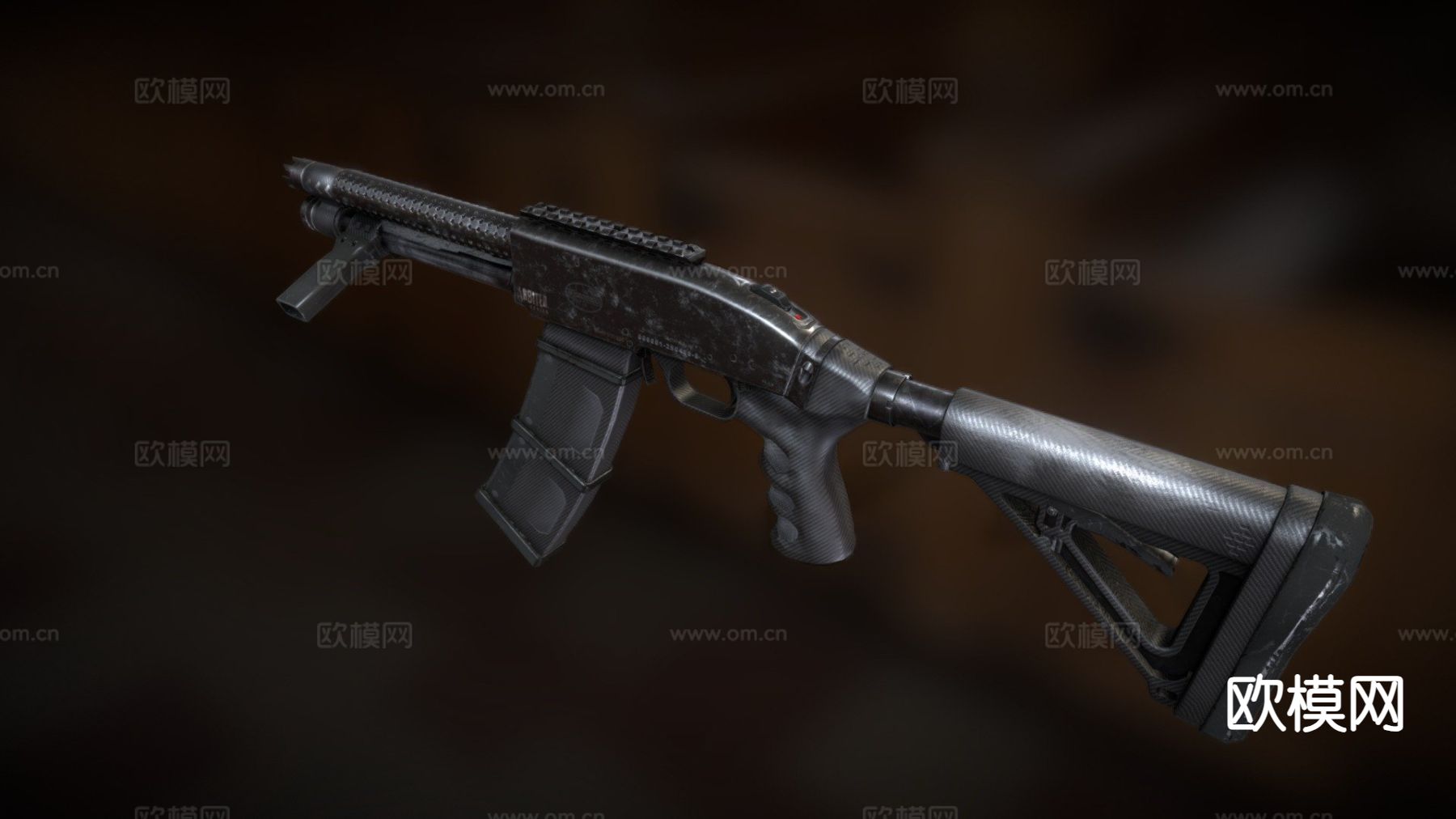 泵动式霰弹枪 枪支 枪械su模型下载（渲染图2）
