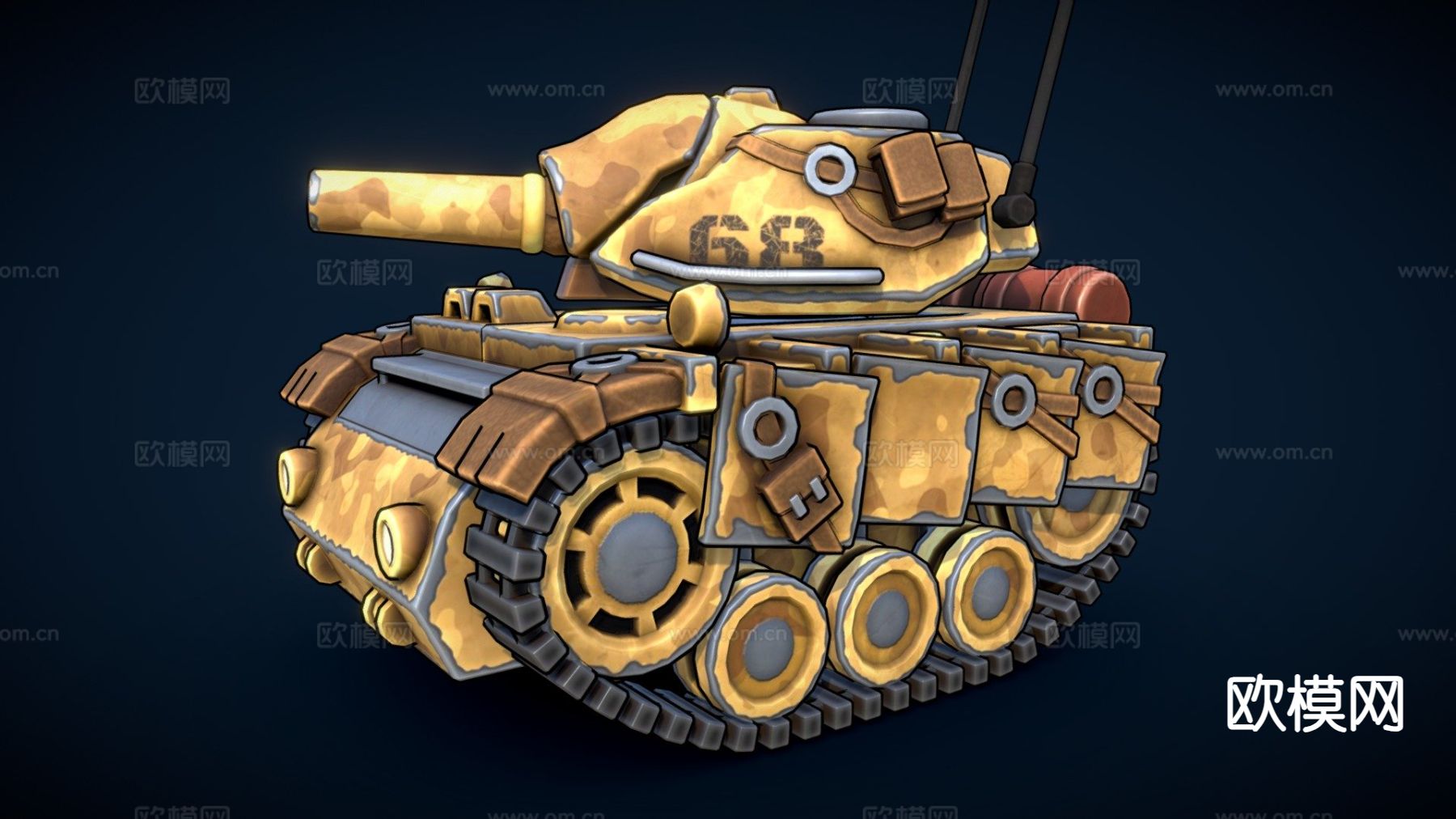 沙漠坦克su模型下载（渲染图2）