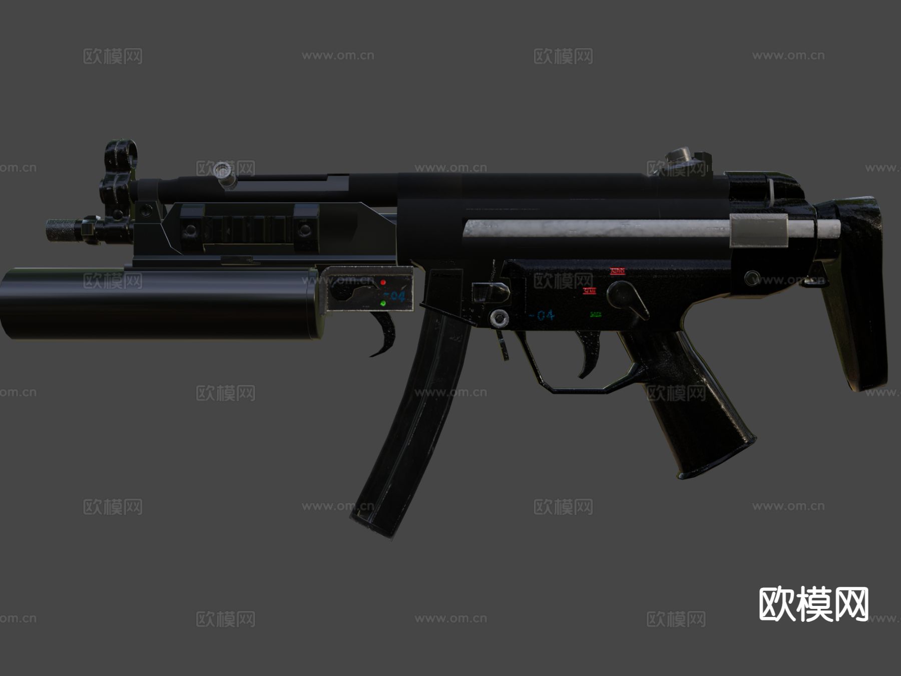 MP5和榴弹发射器su模型下载（渲染图4）